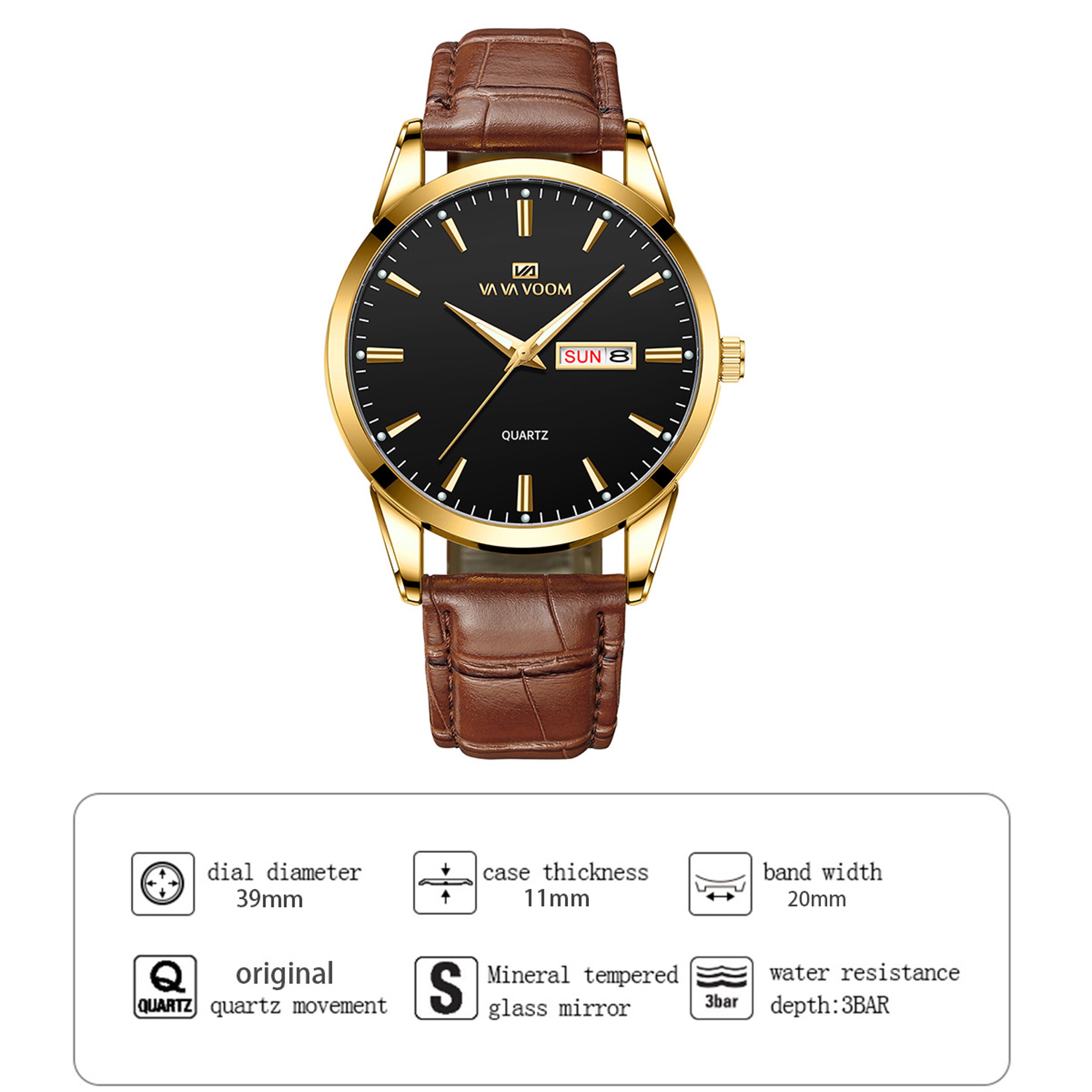 Classic Mens Quartz Watch With Stainless Steel Band And Water Resistance 4