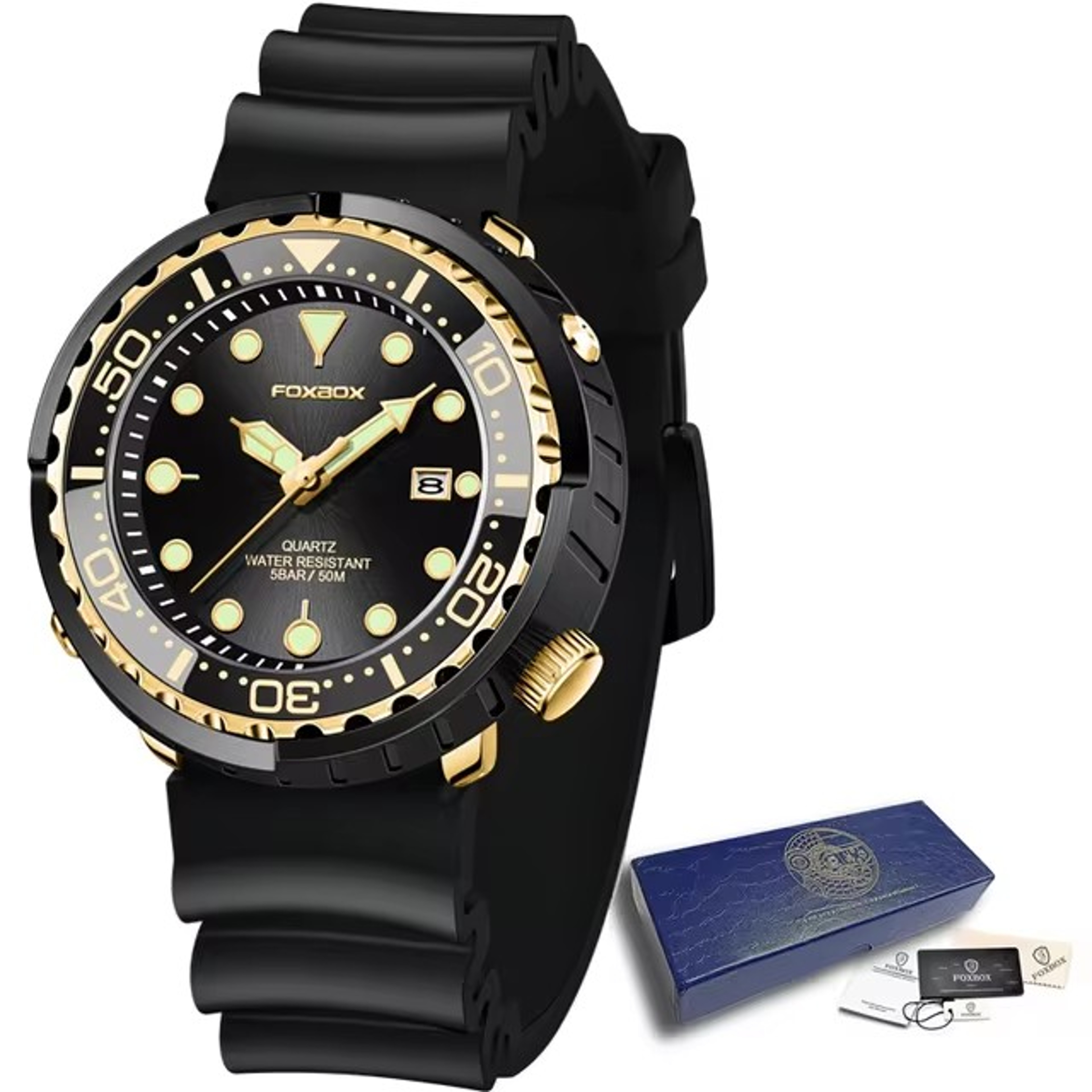 Mens Waterproof Diver Watch With Luminous Dial Date Display And Quartz Movement 13