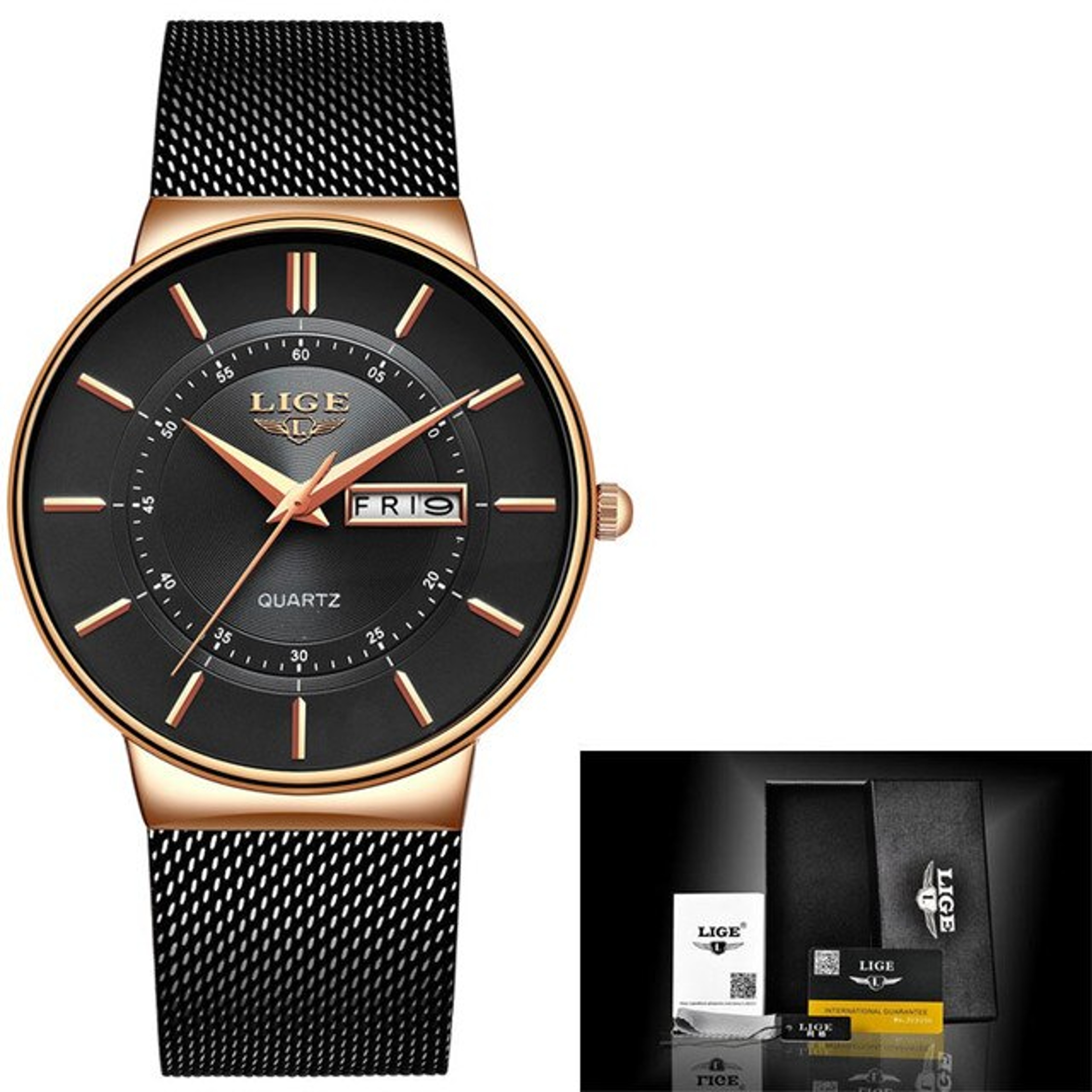 Ultra Thin Mens Quartz Watch With Stainless Steel Strap And Date Display 6