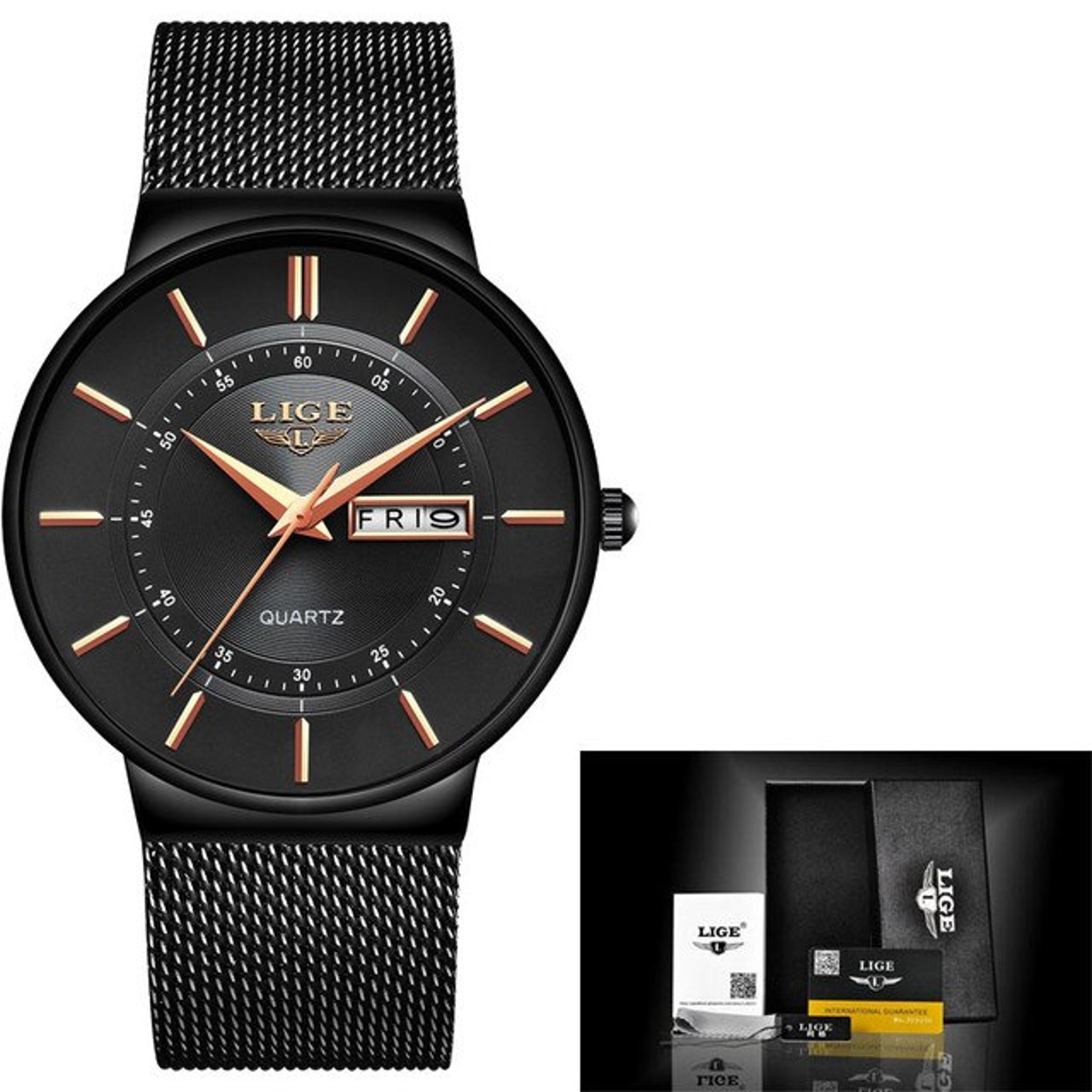 Ultra Thin Mens Quartz Watch With Stainless Steel Strap And Date Display 7