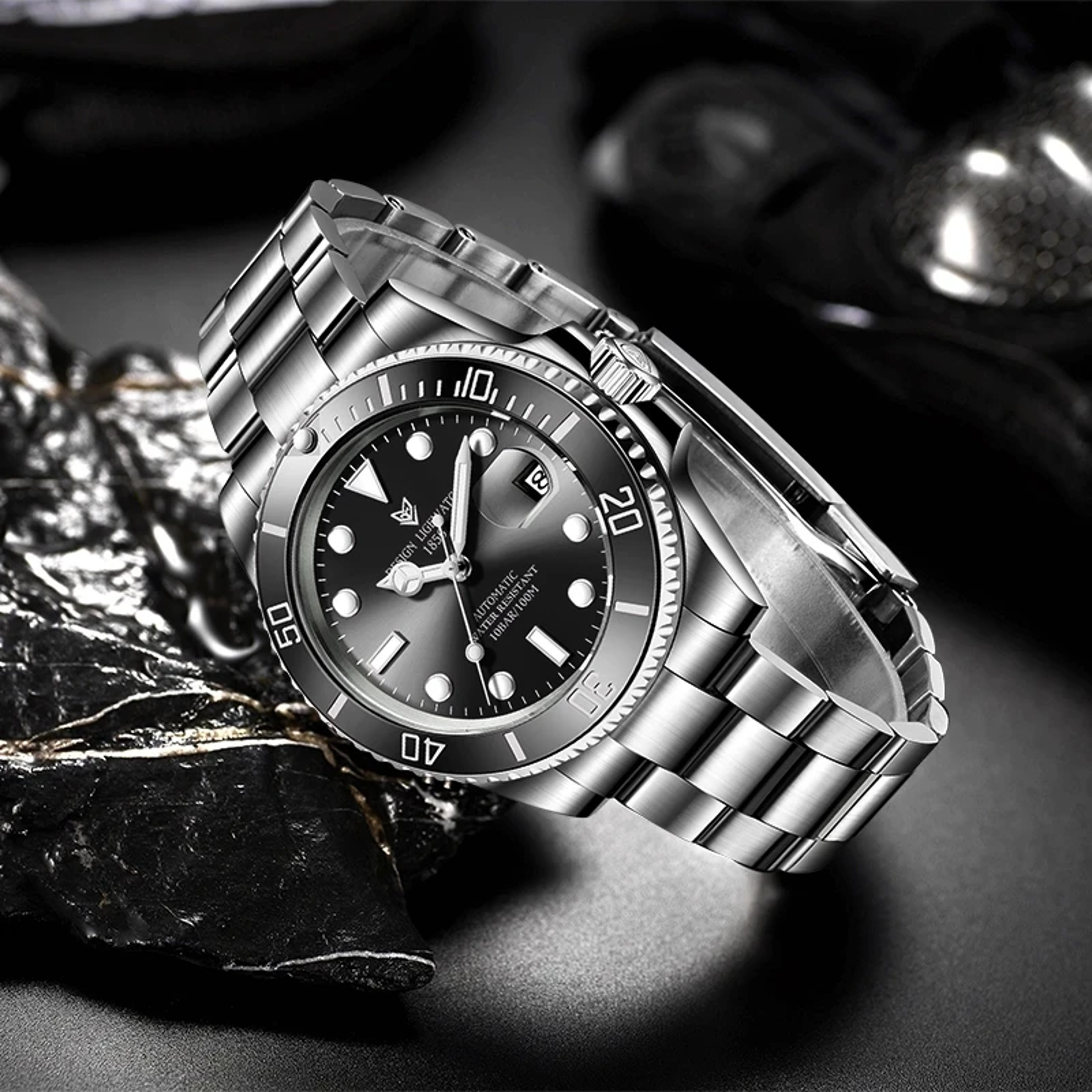 Luxury Automatic Mechanical Watch For Men With Stainless Steel Band And Luminous Display 4