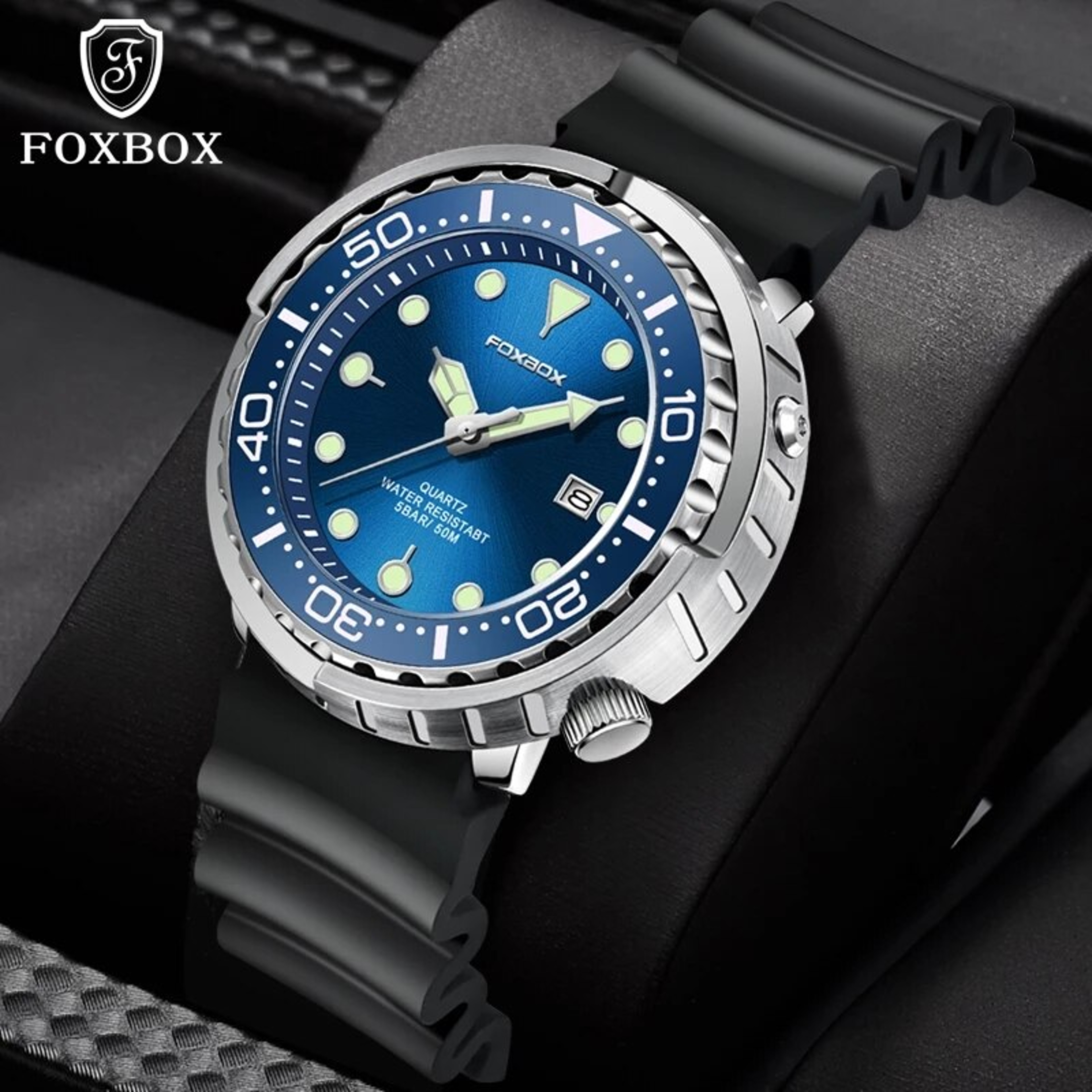 Mens Chronograph Watch With Silicone Strap Luminous Hands And 3Bar Water Resistance 1