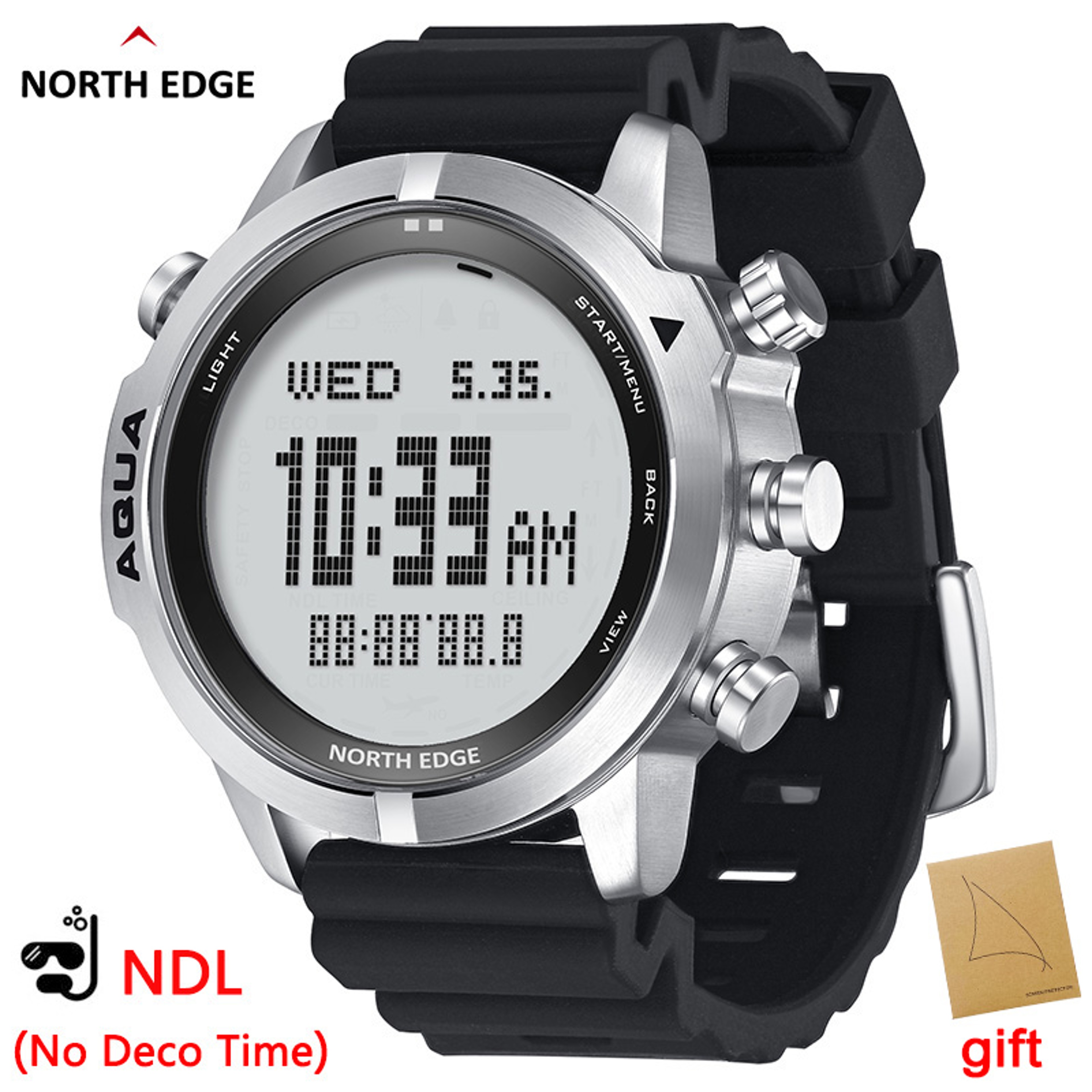 Professional Diving Computer Watch with NDL Scuba Mode, Compass, Altimeter and Barometer – view 1