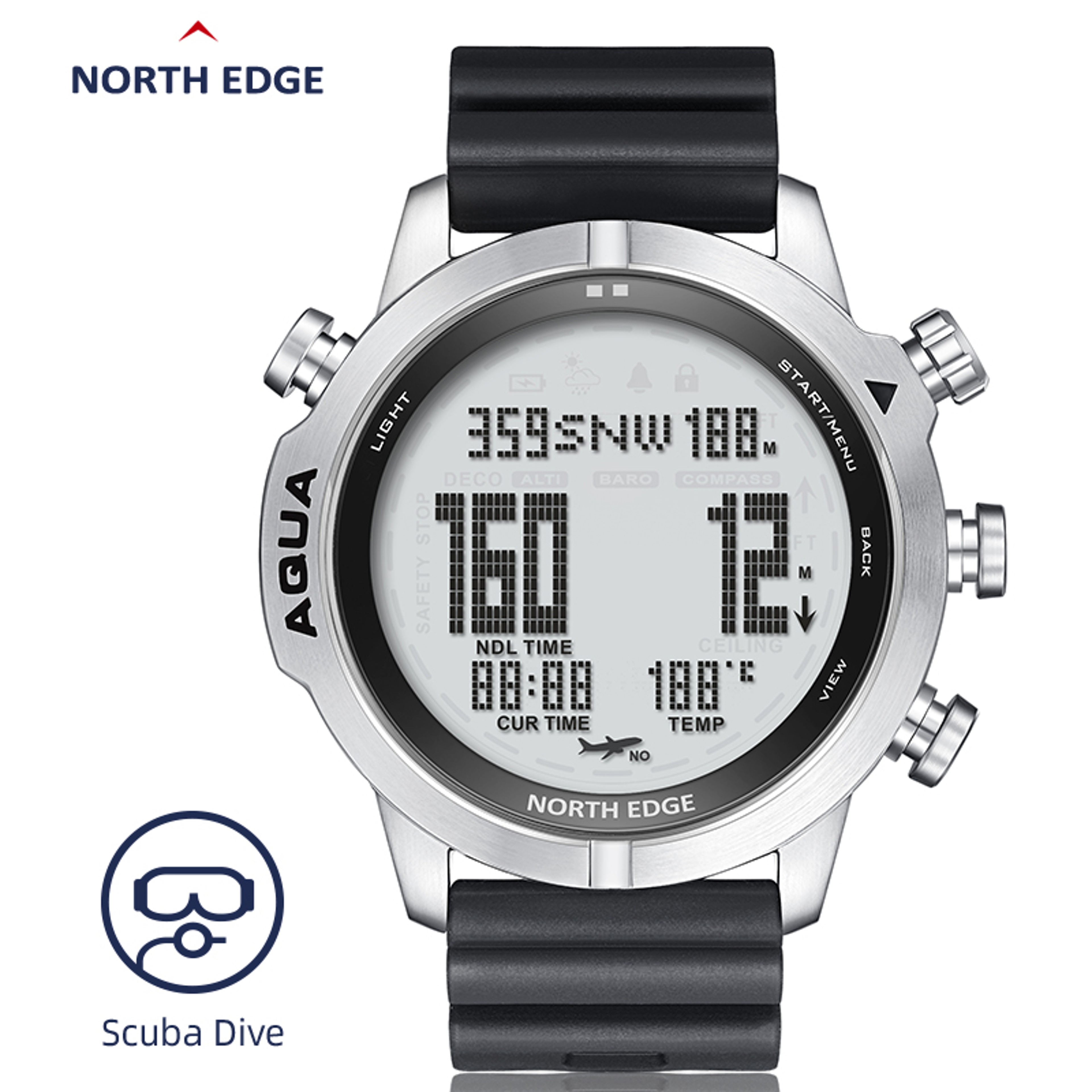 Professional Diving Computer Watch With NDL Compass Altimeter And Barometer 2