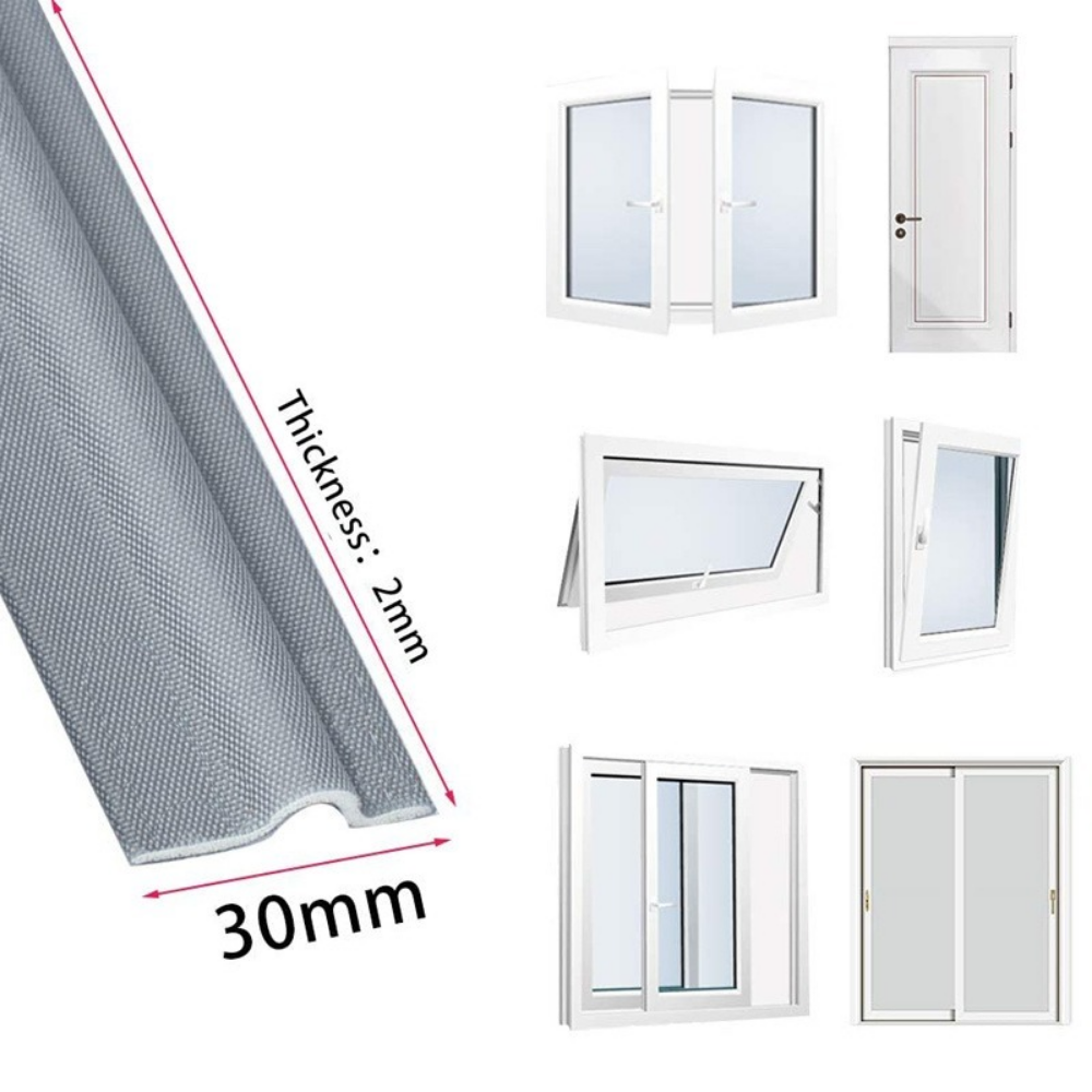 Soundproof Window Weather Seal Strip Self Adhesive Draft And Gap Sealer 5