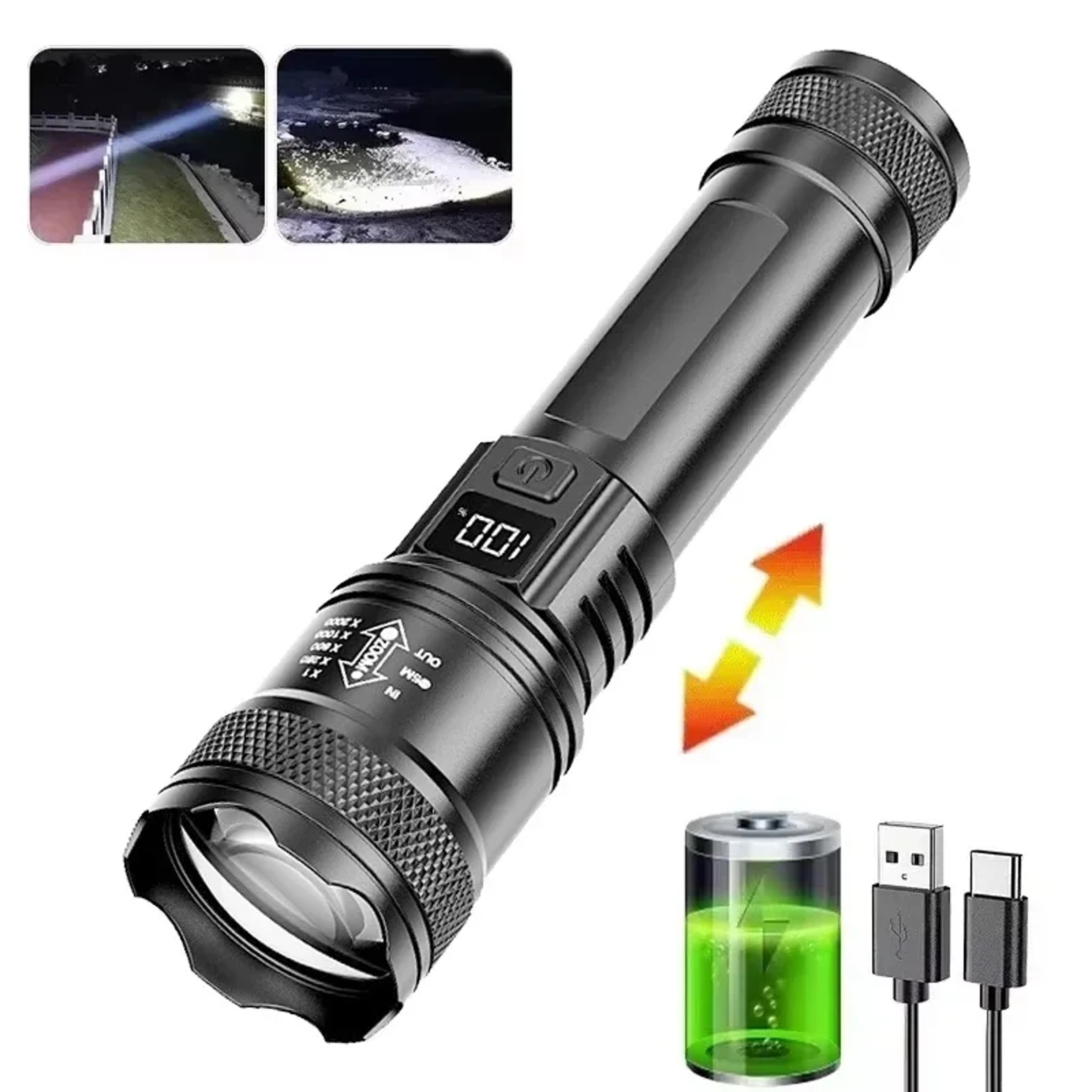 Mini Rechargeable LED Flashlight With COB XPE Light Zoomable Focus And Pen Clip 11