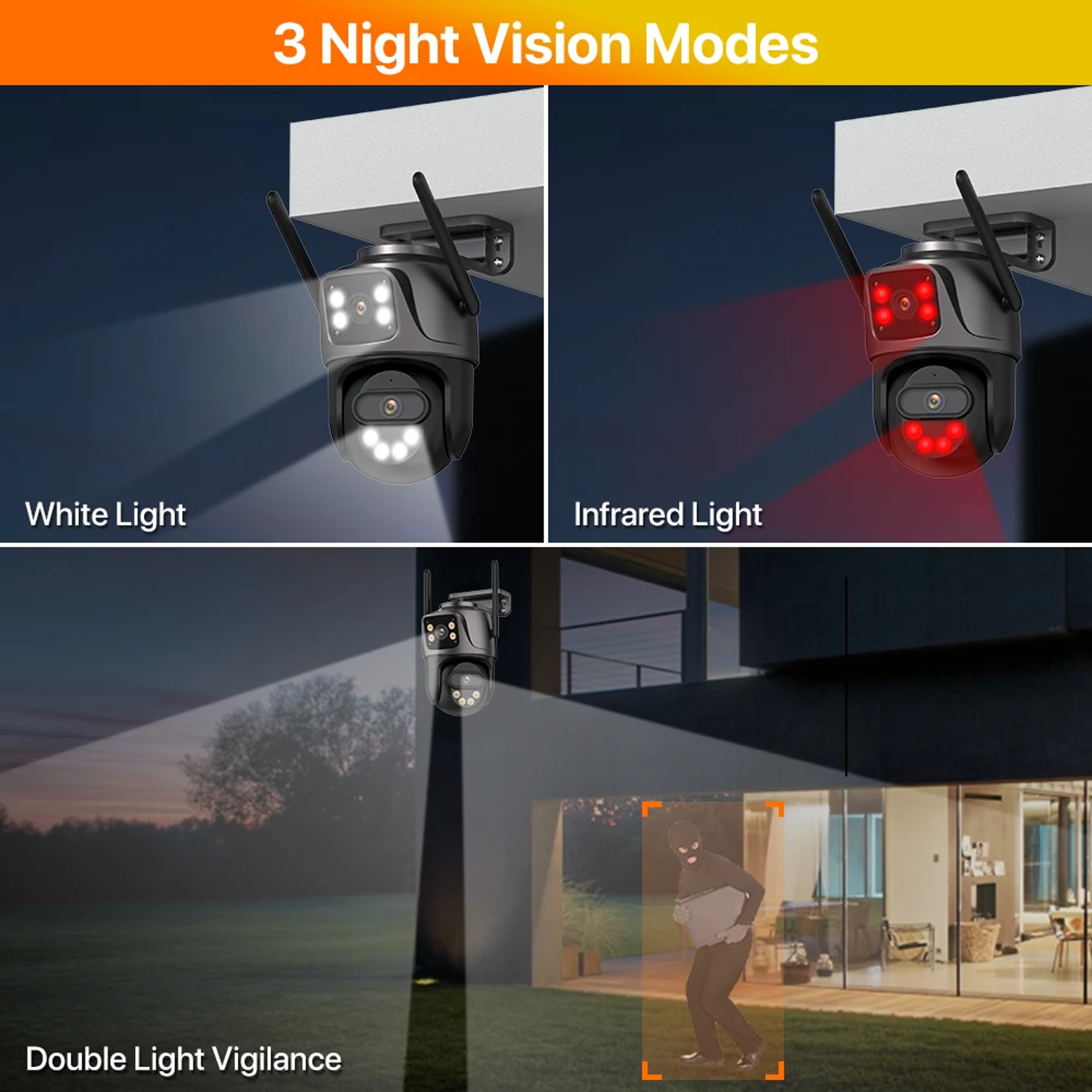 9MP Triple Lens Outdoor Security Camera With 8X Zoom PTZ WiFi And Auto Tracking 4