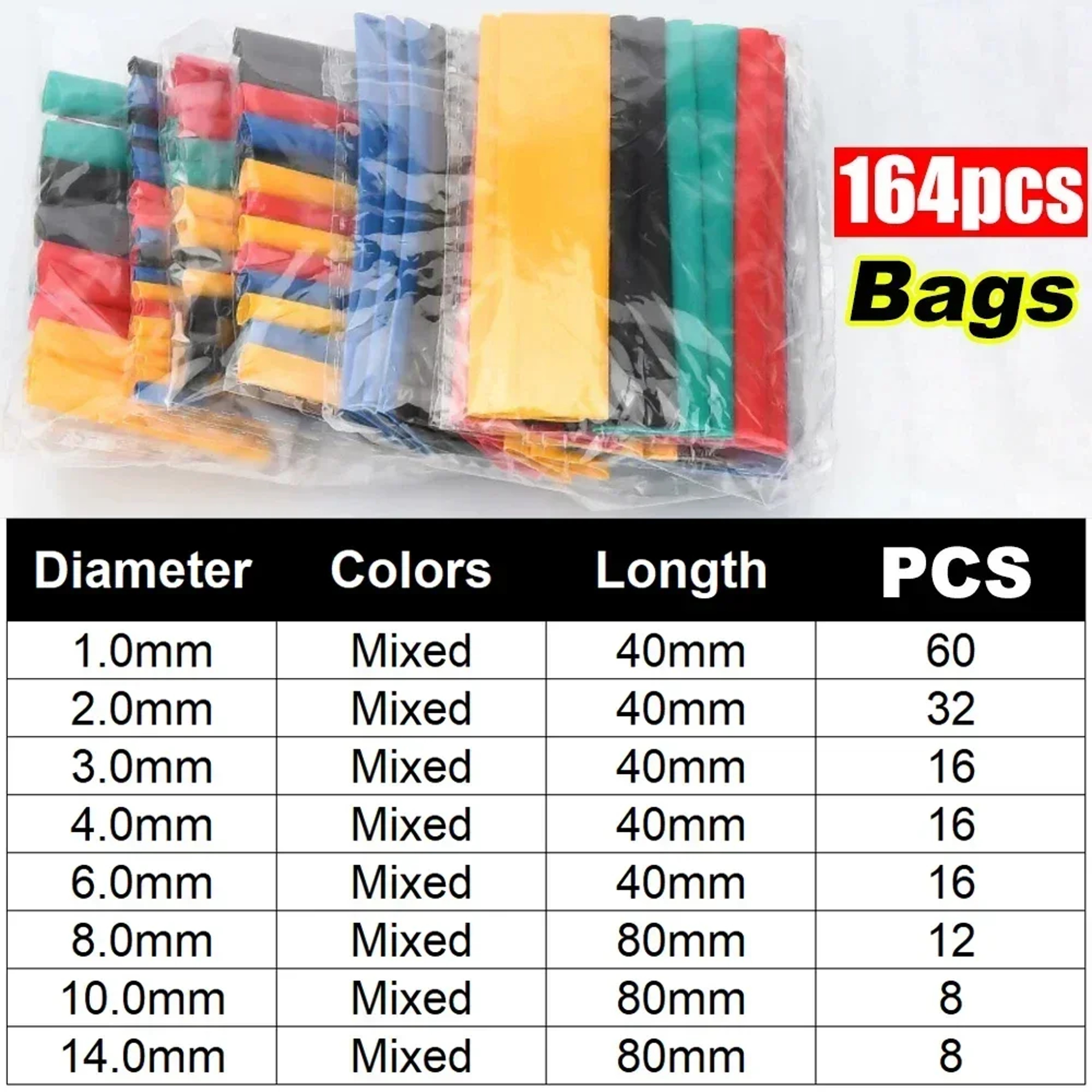 Heat Shrink Tubing Kit 21 Flame Retardant Wire Insulation And Cable Protection Sleeves 8