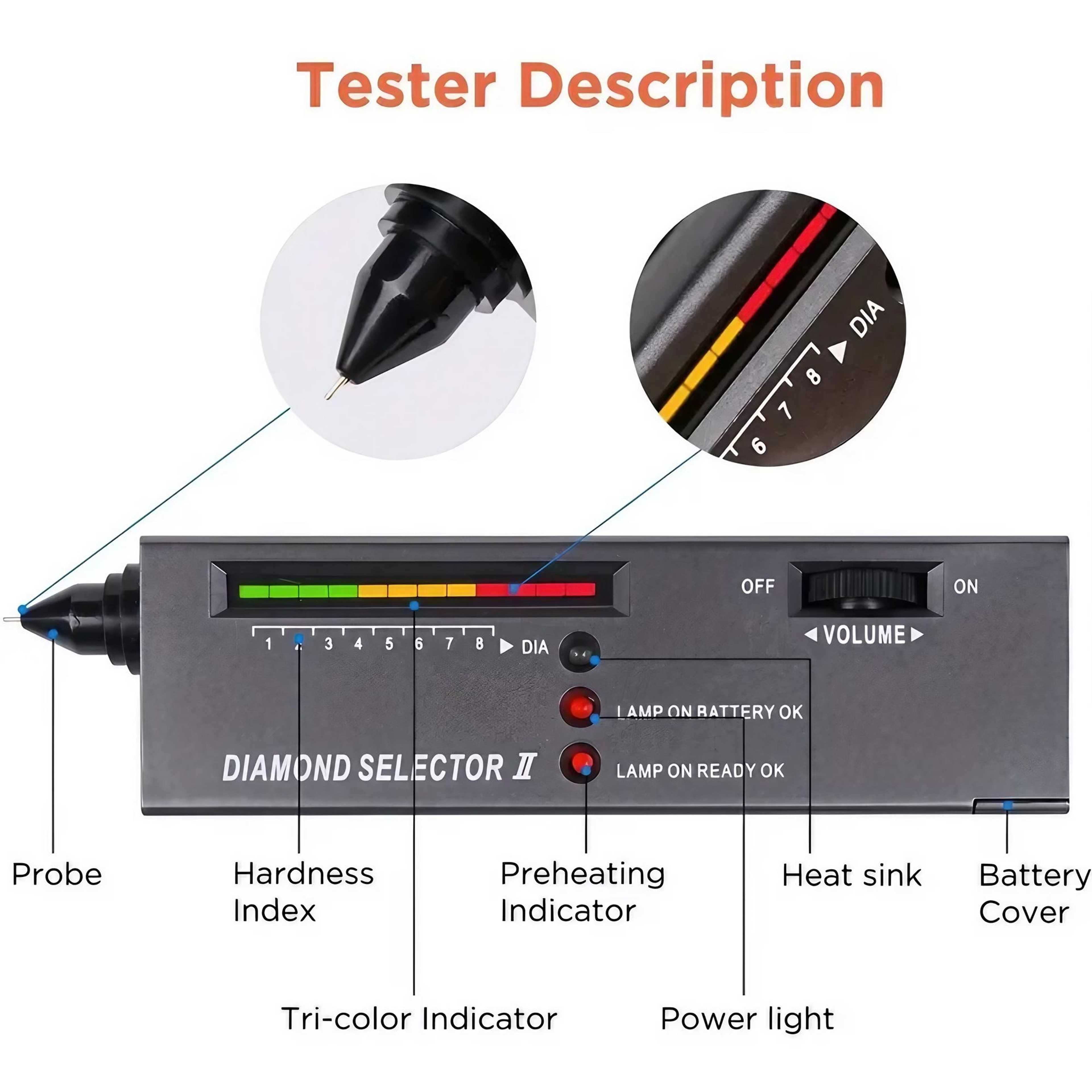 Portable Diamond Tester Pen with LED Indicator for Gemstone Authenticity – view 2