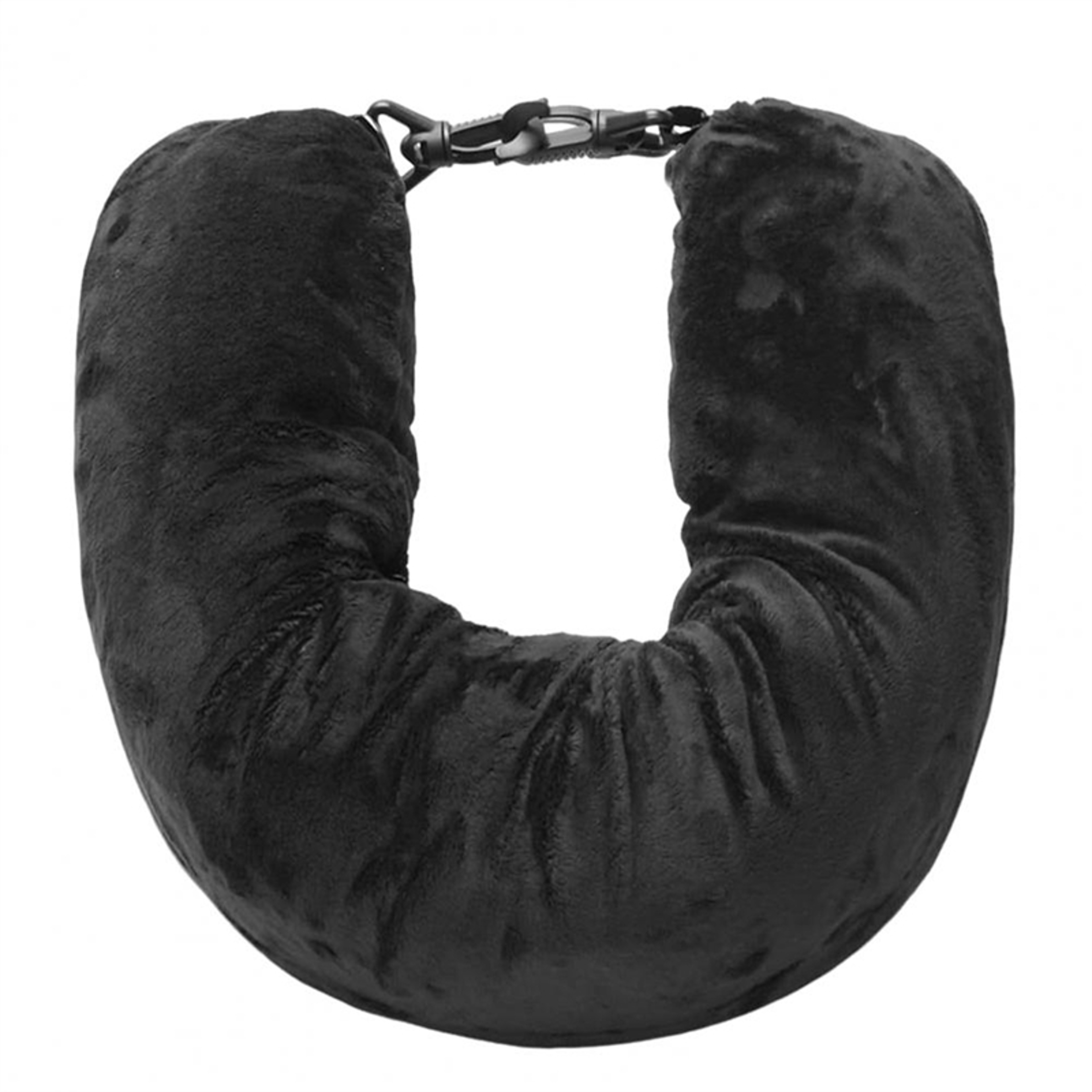 SpaceSaving Stuffable Travel Neck Pillow With Adjustable Strap And Soft Flannel Cover 7