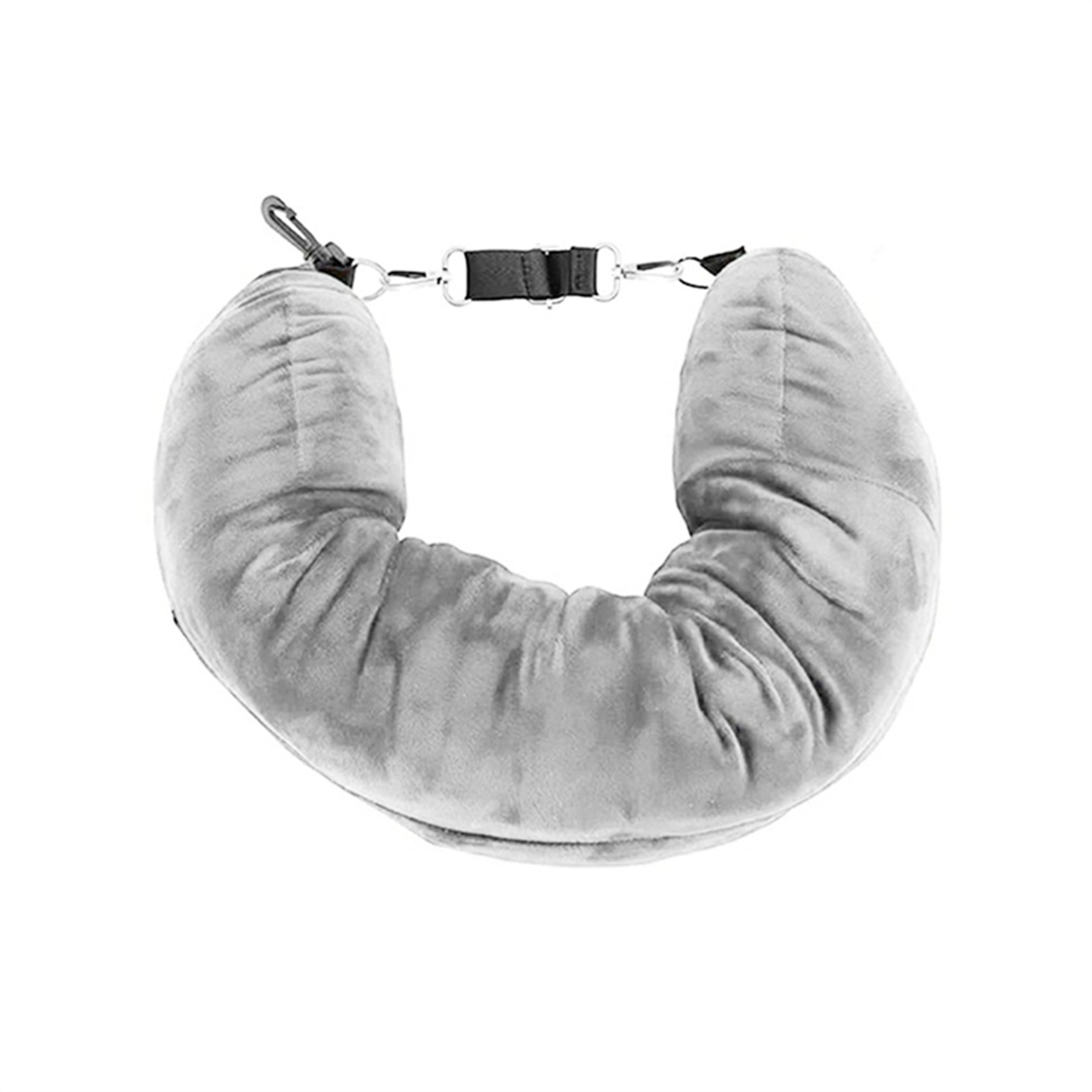 SpaceSaving Stuffable Travel Neck Pillow With Adjustable Strap And Soft Flannel Cover 6