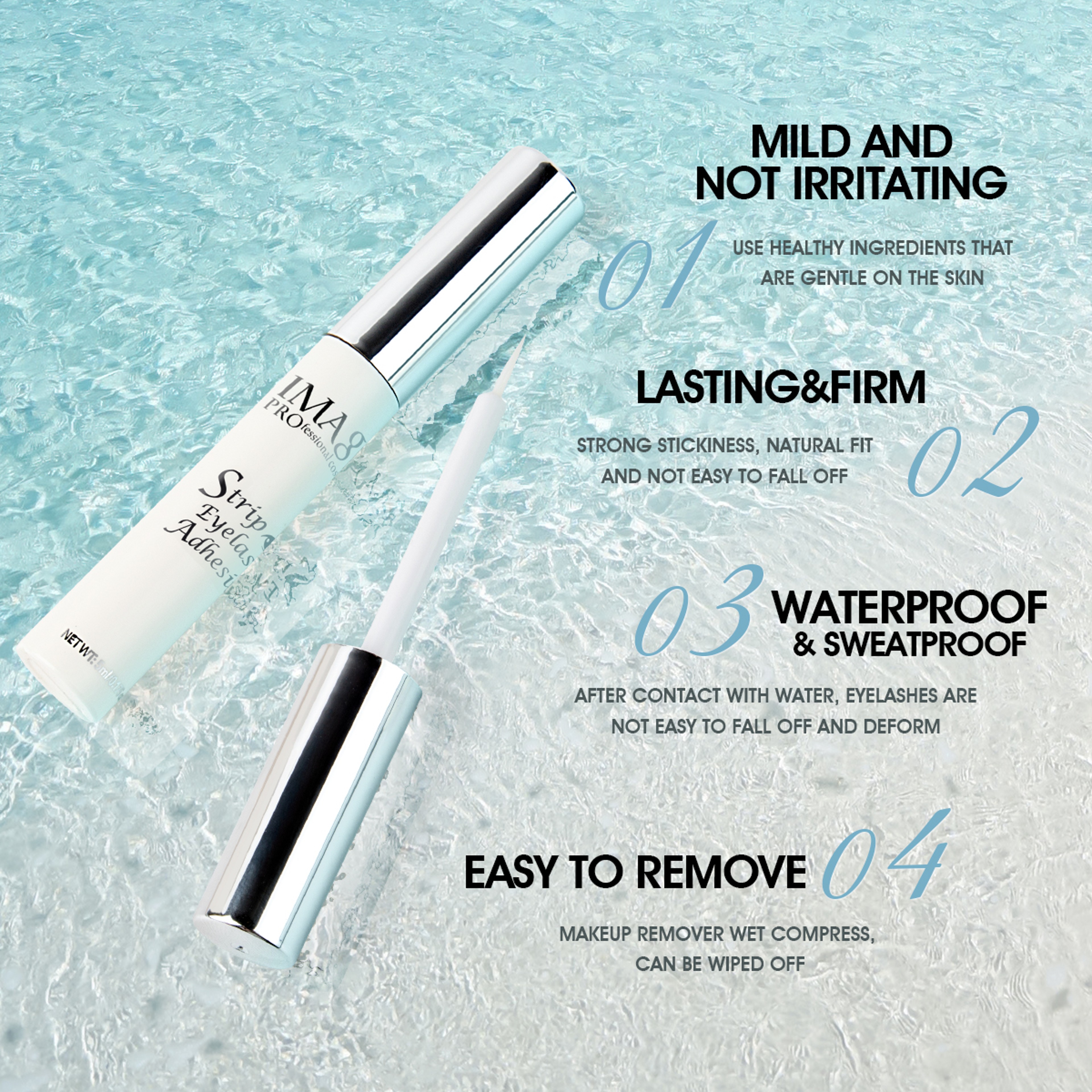 Waterproof Eyelash Glue Fast Dry Clear Strong Hold Lash Adhesive 2