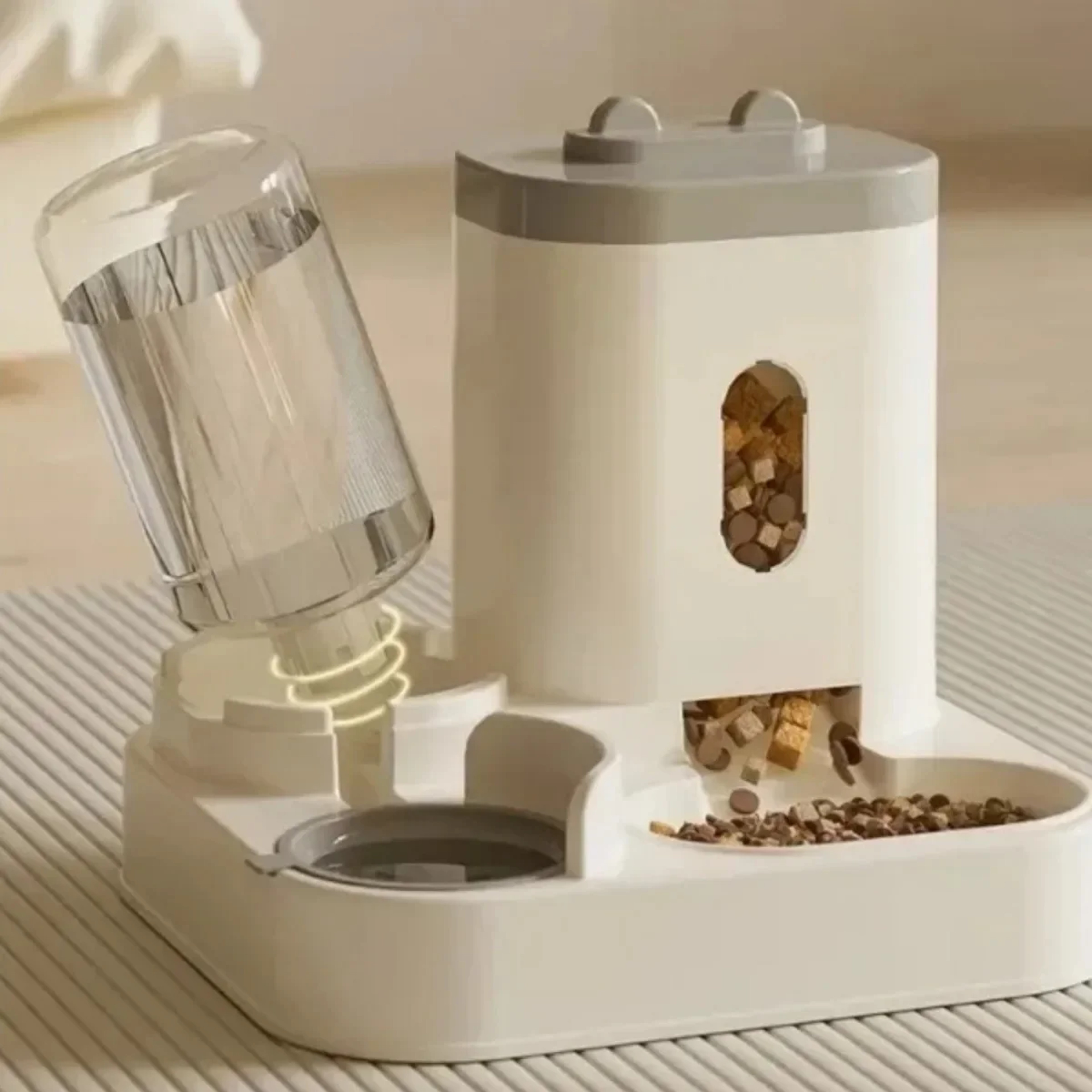 Gravity Automatic Pet Feeder And Water Dispenser With Large Capacity Storage 2