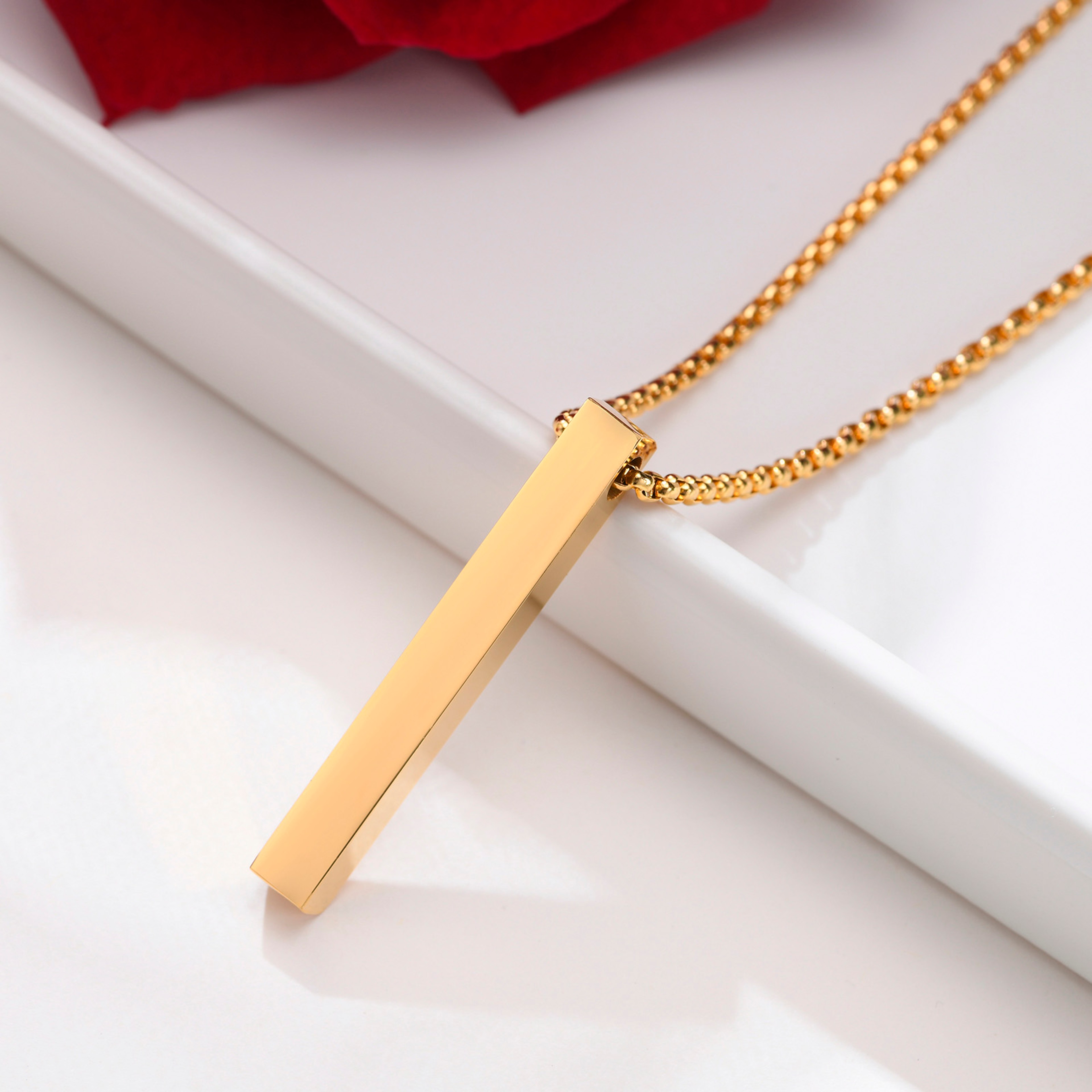 Vnox Minimalist Stainless Steel Bar Pendant Necklace For Men And Women 8