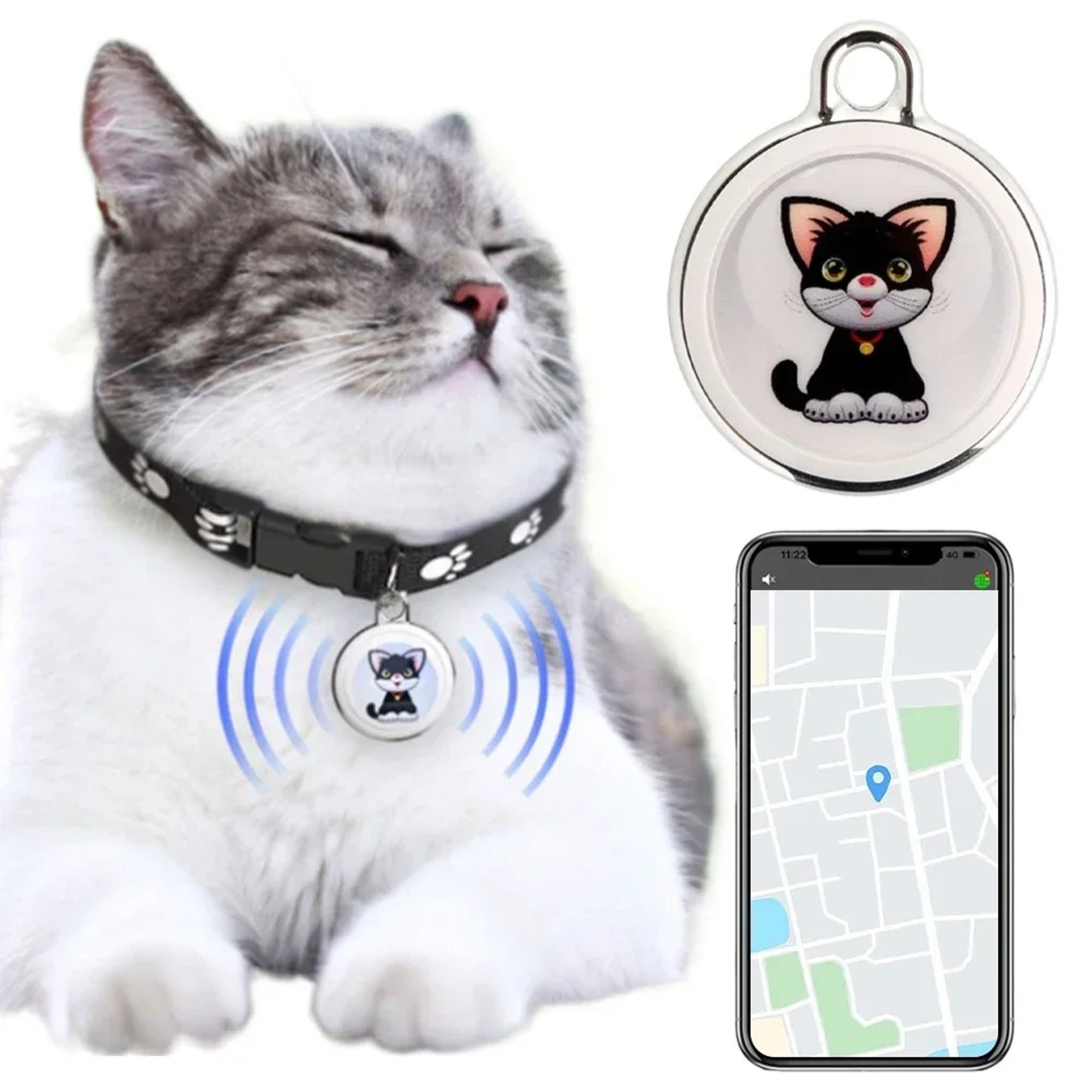Smart Waterproof Pet Tracker for Dogs & Cats with Bluetooth Real-Time Locator – view 1