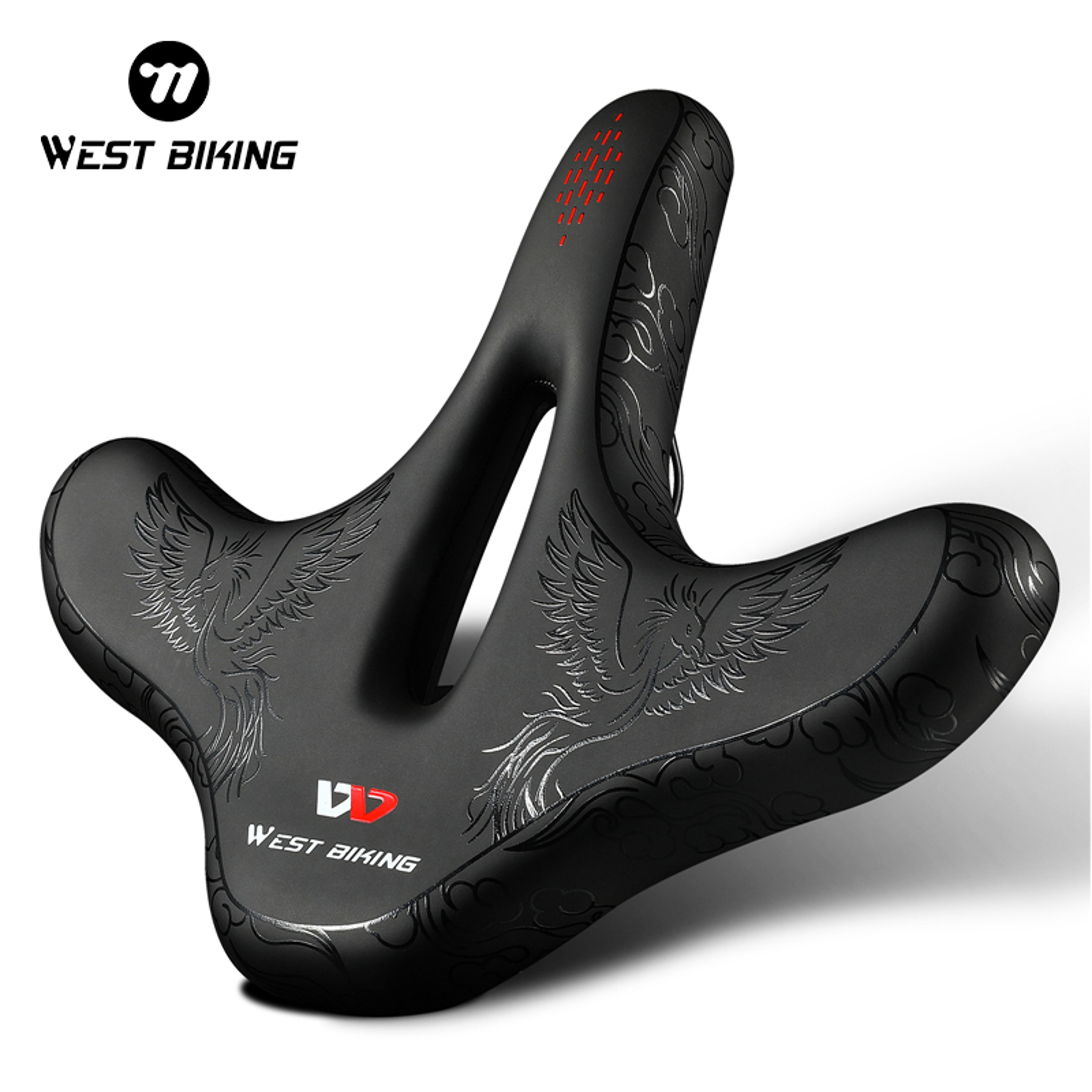 Wide Bicycle Saddle With Shock Absorption And Soft Padded Comfort 1