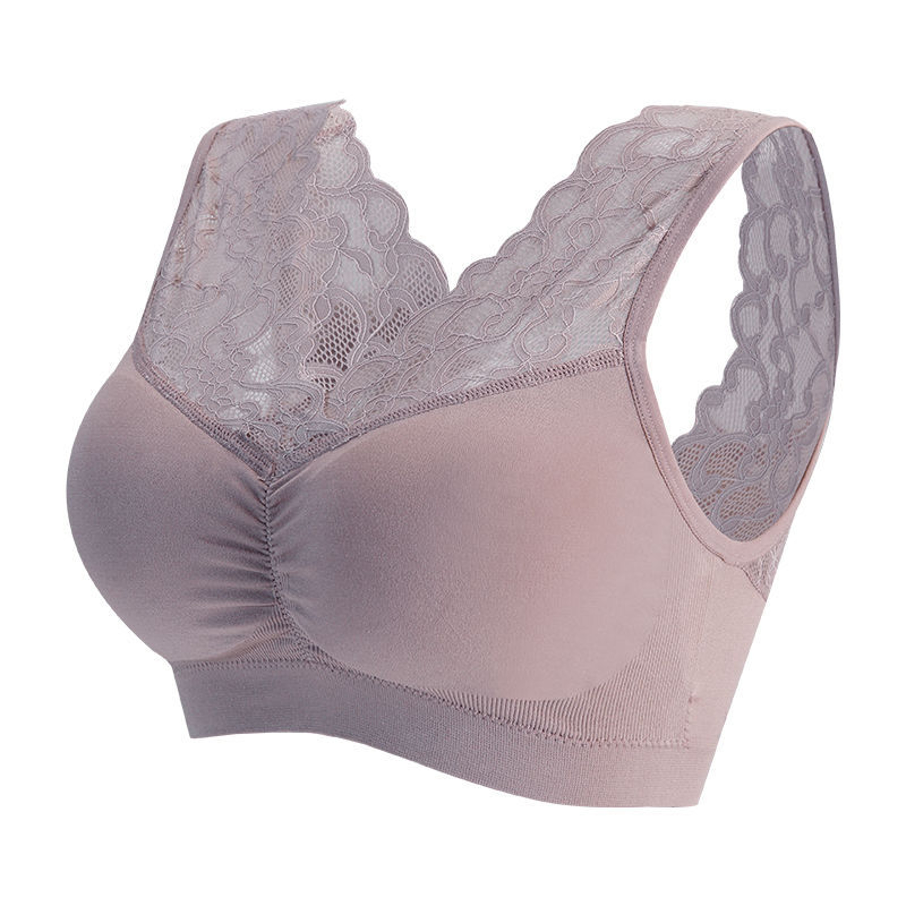 ComfortFit Seamless Wireless Bra With Lace Back And Full Cup Support 9