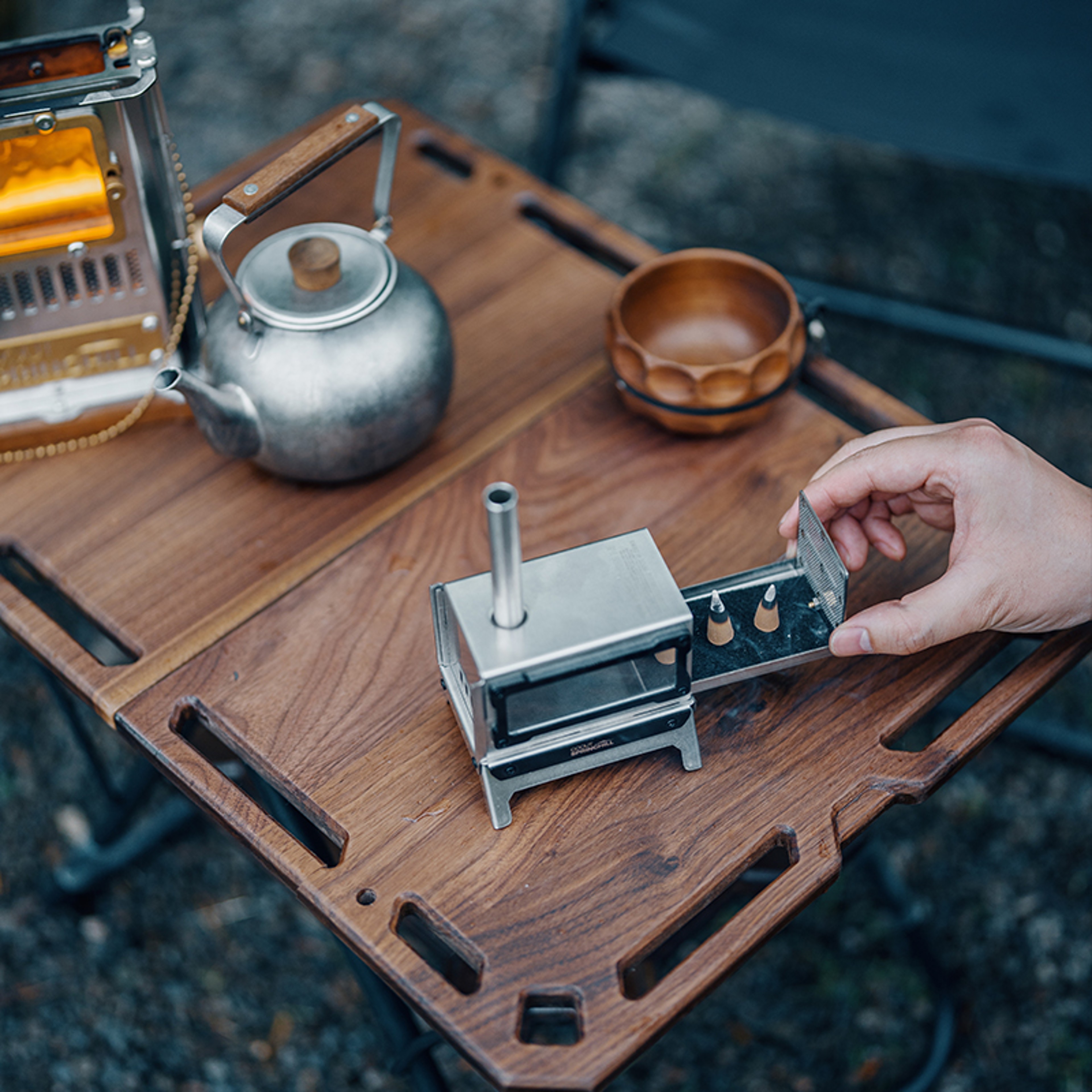 Portable Mini Wood Stove Folding Camping Stove And Mosquito Incense Burner 2