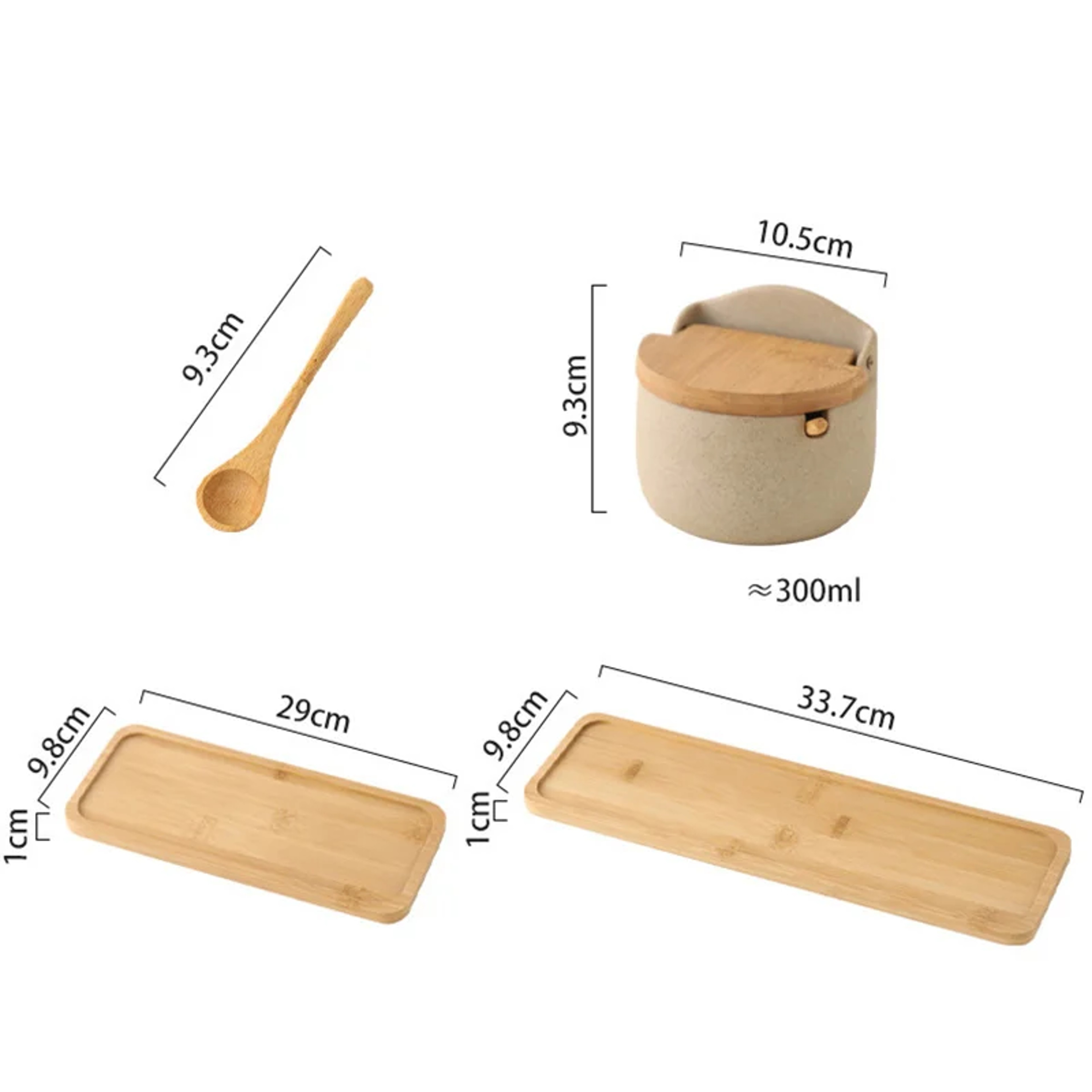 Ceramic Seasoning Jar with Bamboo Lid and Spoon for Salt Sugar and Spices – view 6