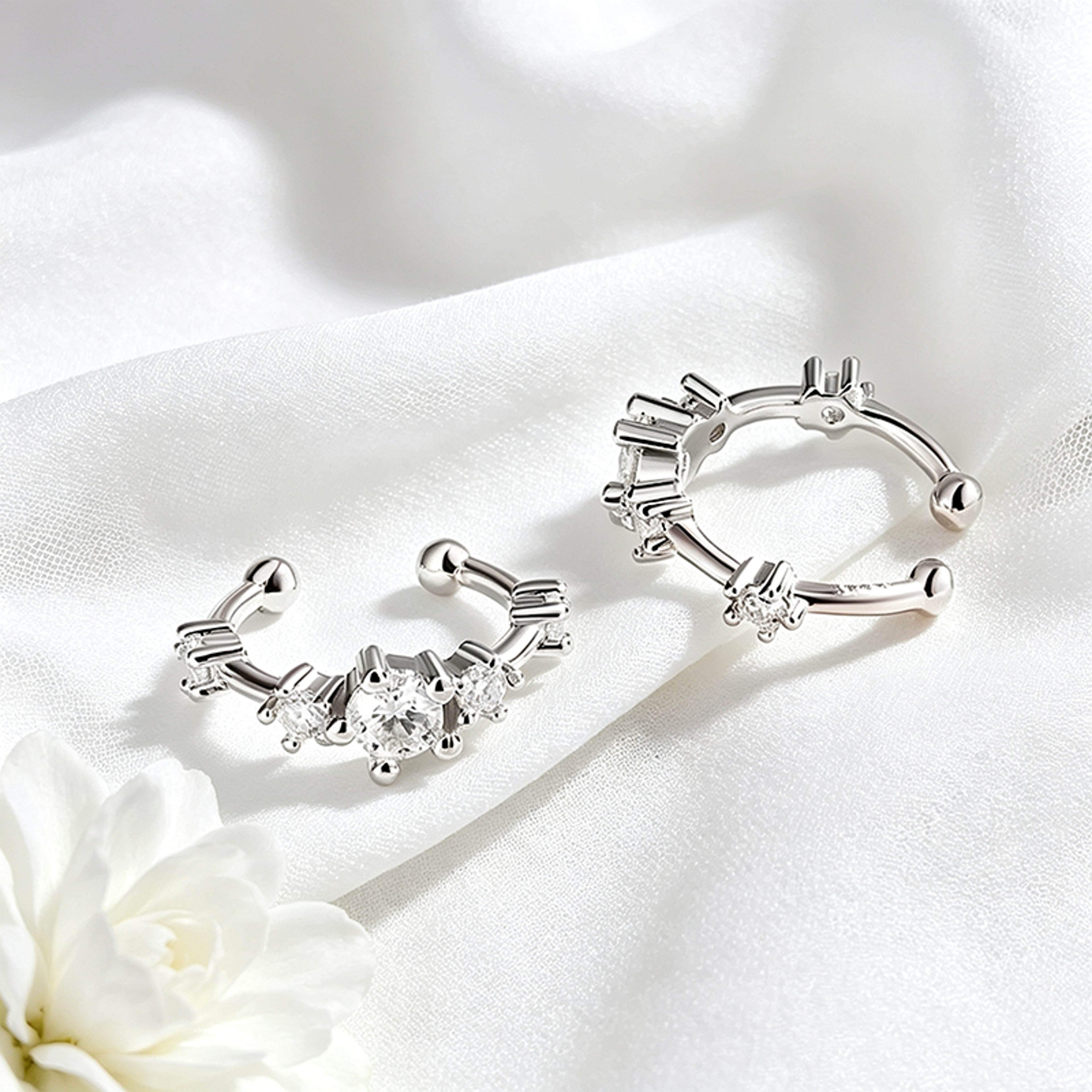 064ct Moissanite Clip On Earrings In S925 Sterling Silver 3