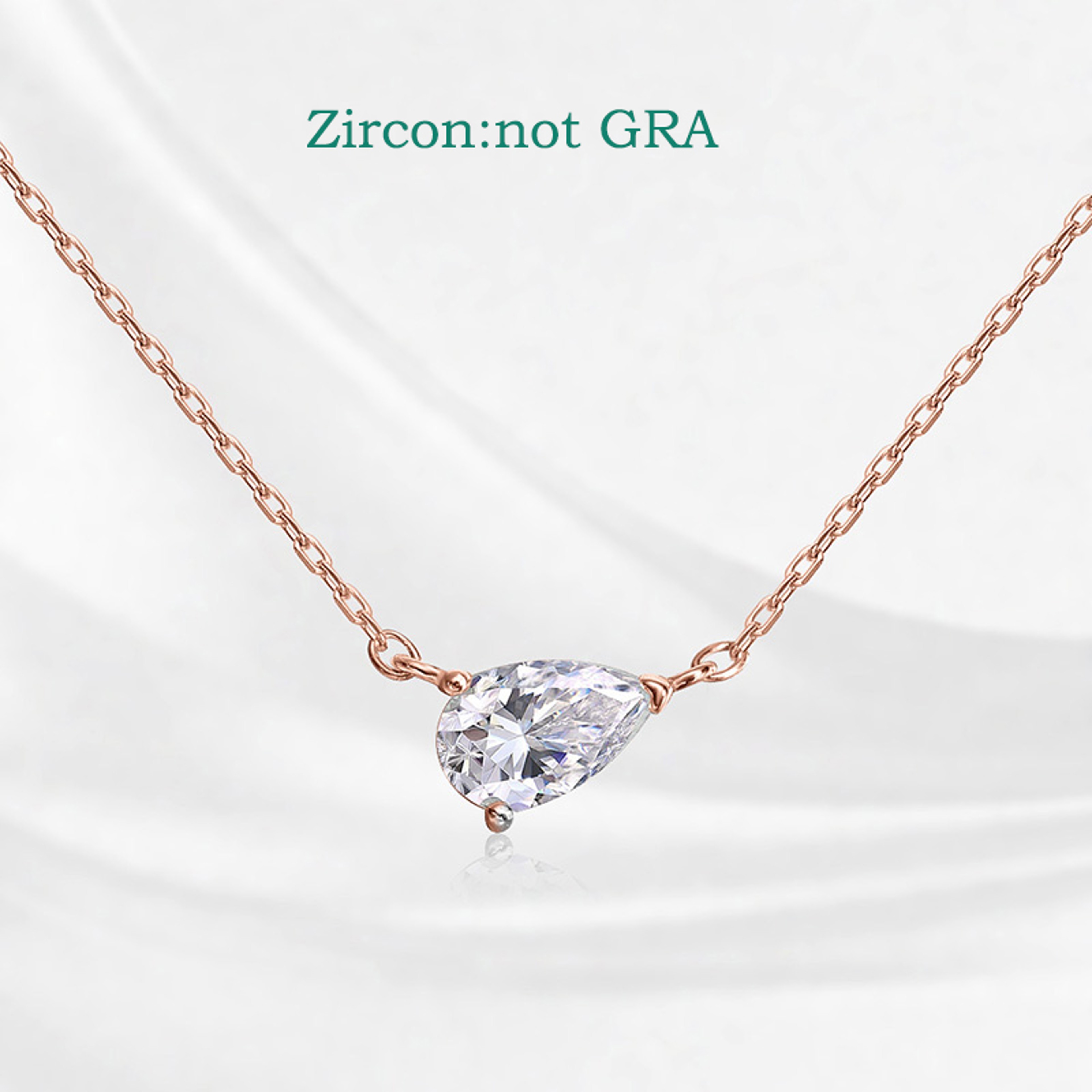 Pear Cut Moissanite Necklace 925 Sterling Silver 18K White Gold Plated Pendant 6
