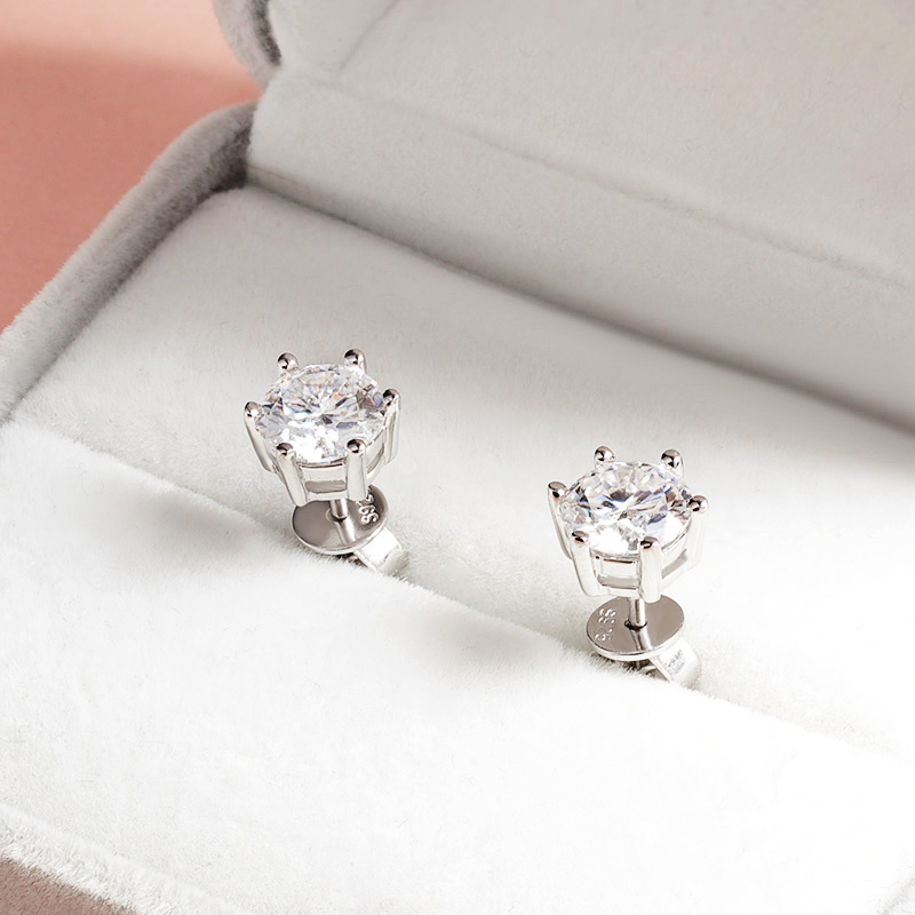 Classic Certified Moissanite Stud Earrings In 925 Sterling Silver 01 To 3CT 3