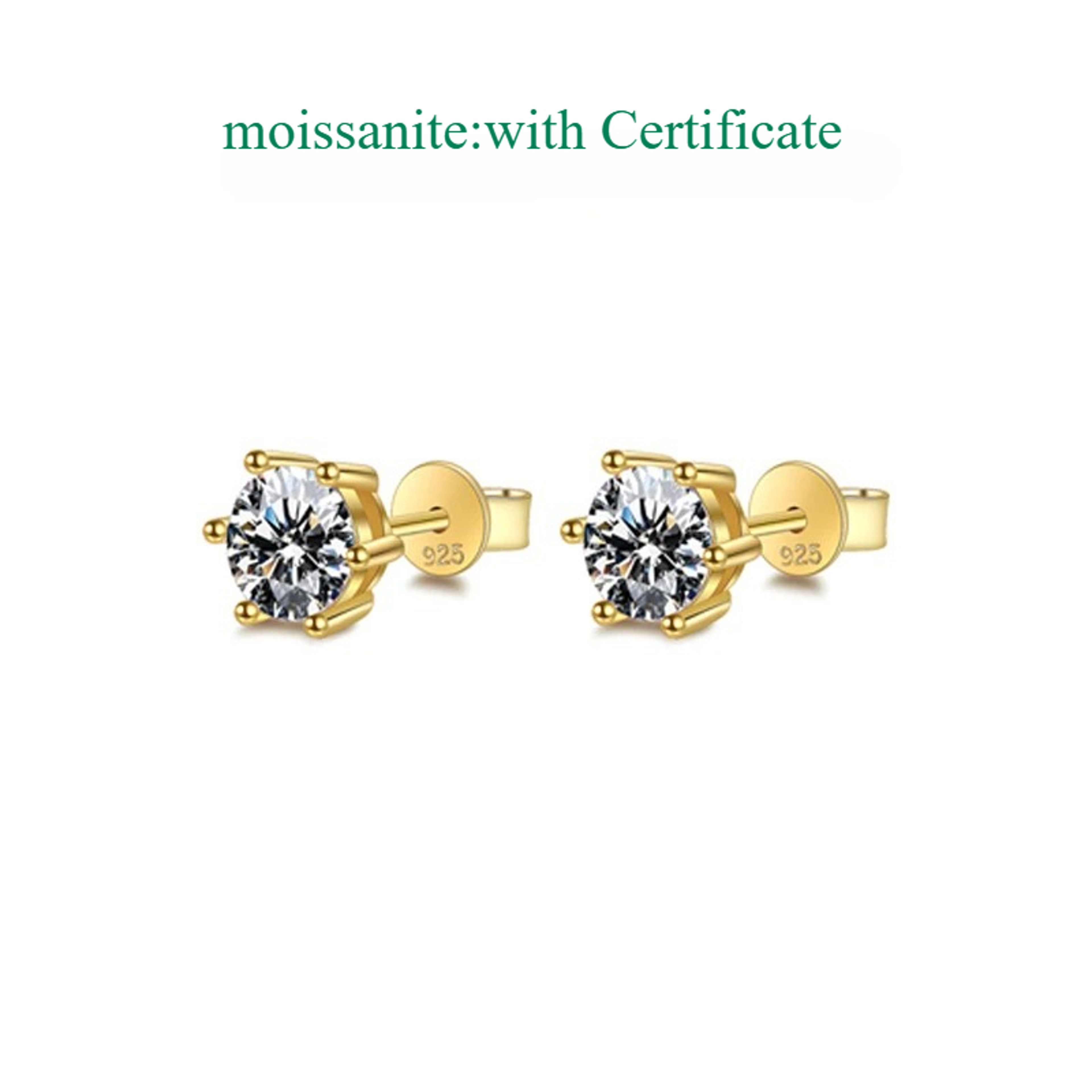 Classic Certified Moissanite Stud Earrings In 925 Sterling Silver 01 To 3CT 7