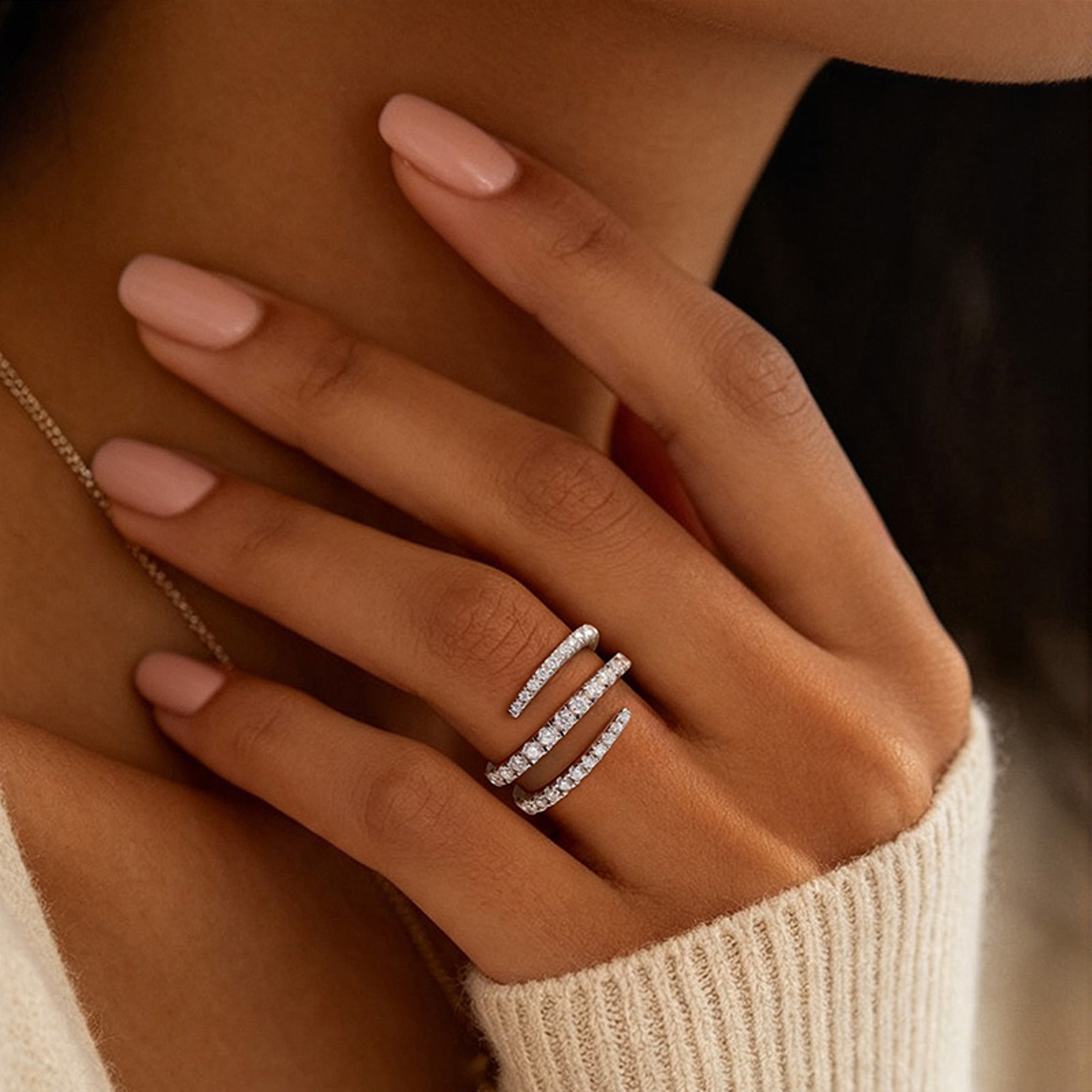 Gradient Moissanite Stackable Ring For Women In S925 Sterling Silver 4