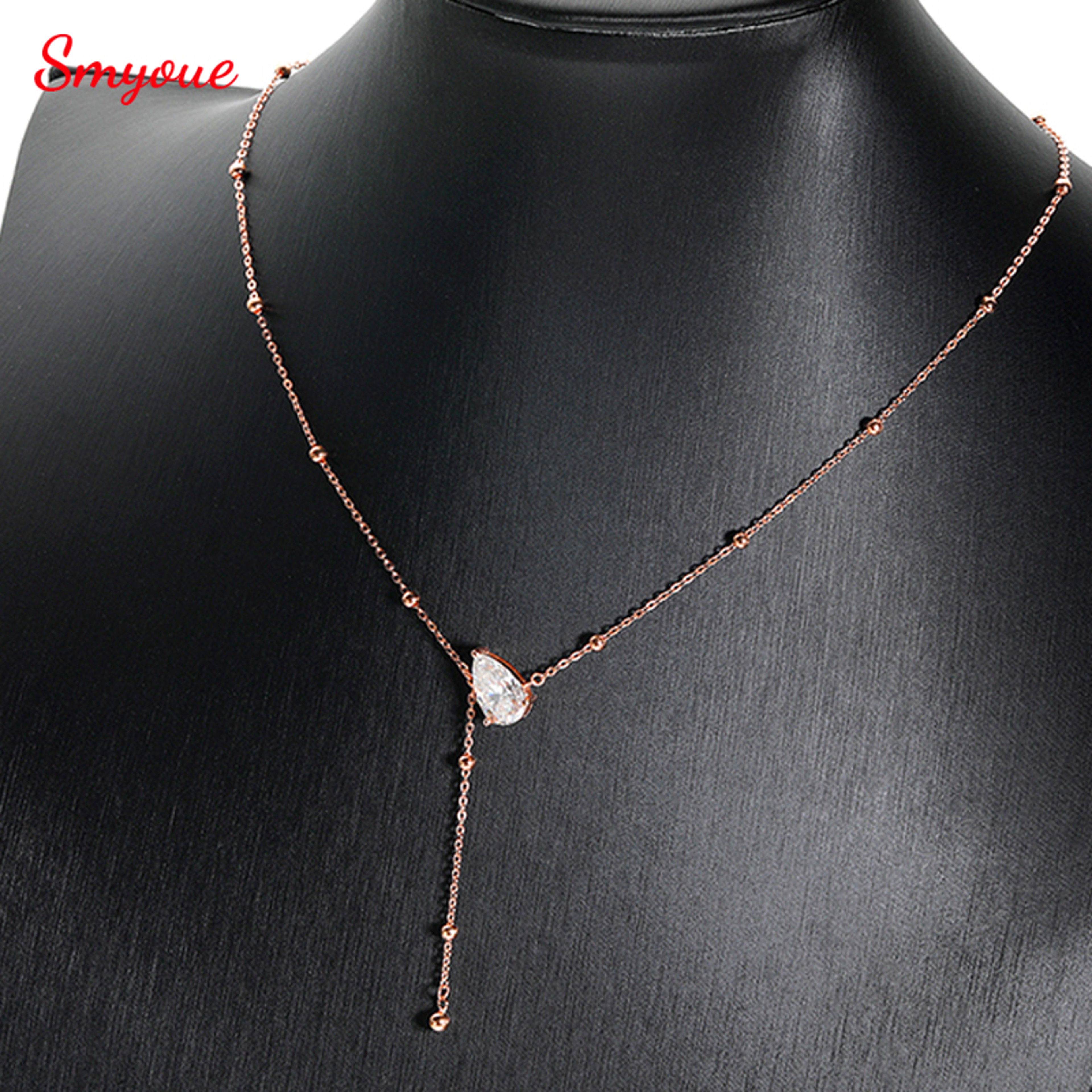 Pear Cut Moissanite Necklace 925 Sterling Silver Water Drop Pendant For Women 1