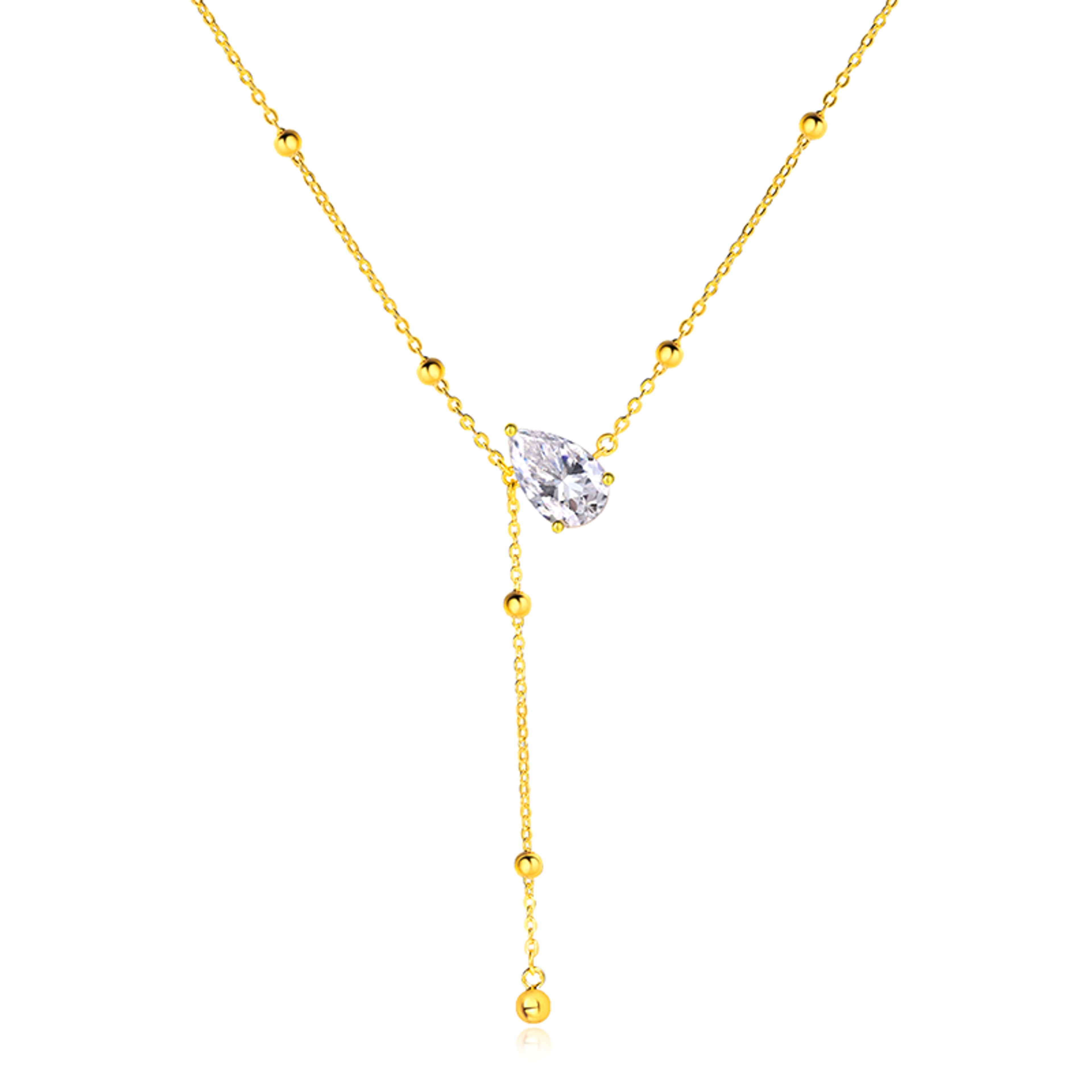 Pear Cut Moissanite Necklace 925 Sterling Silver Water Drop Pendant For Women 6