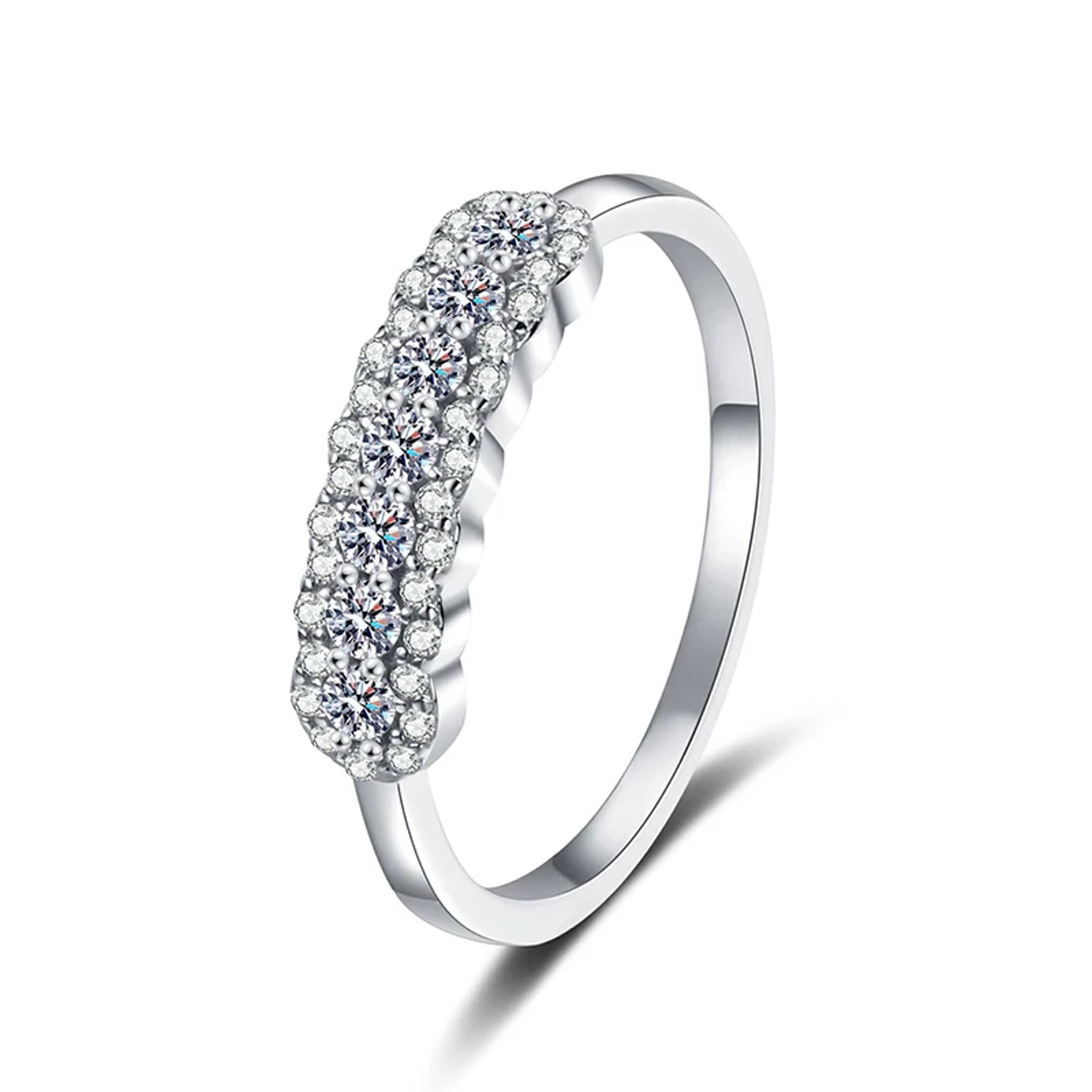 2mm Moissanite Eternity Ring Sterling Silver Wedding Band For Women 0