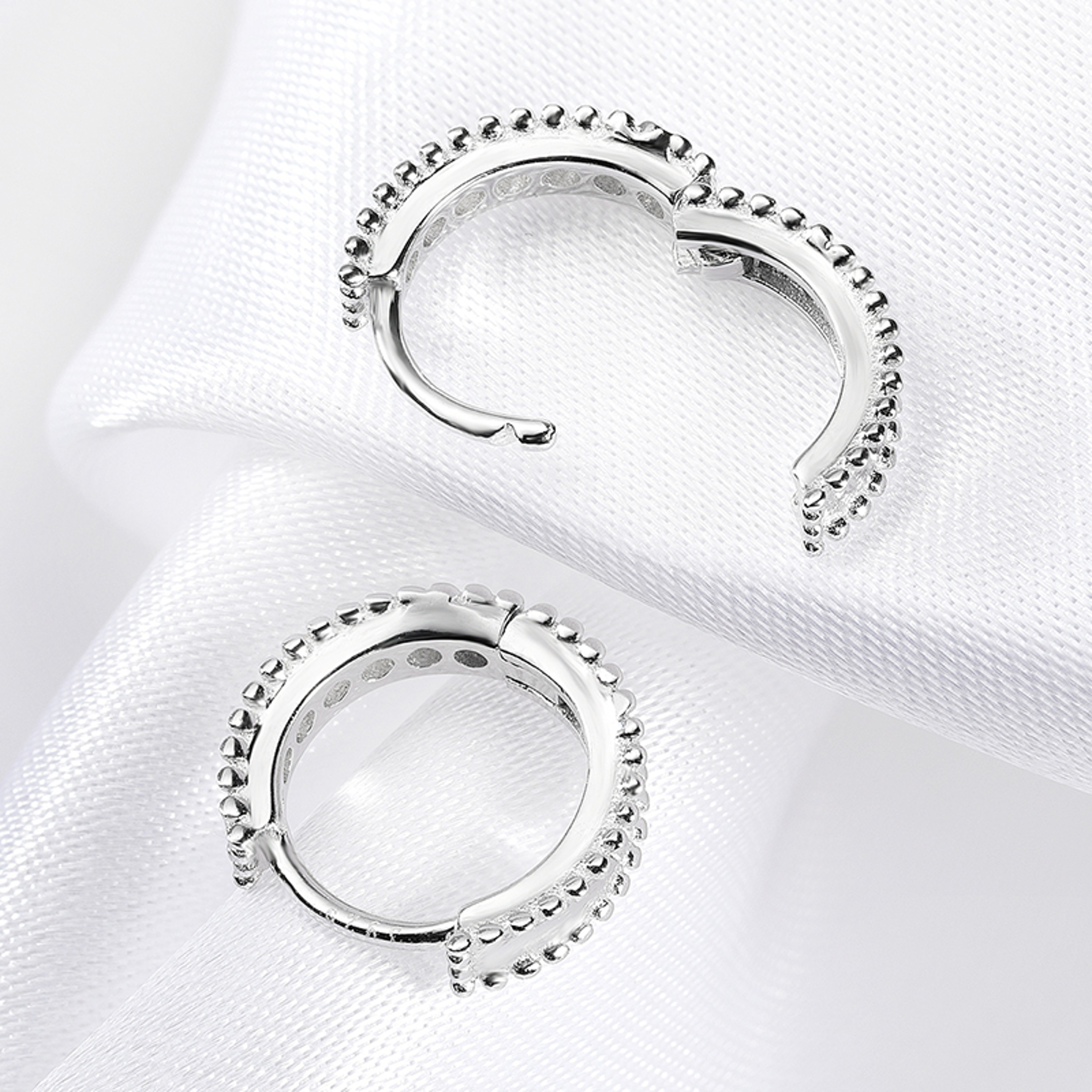 D Color 014ct Moissanite Huggie Hoop Earrings In 925 Sterling Silver 3