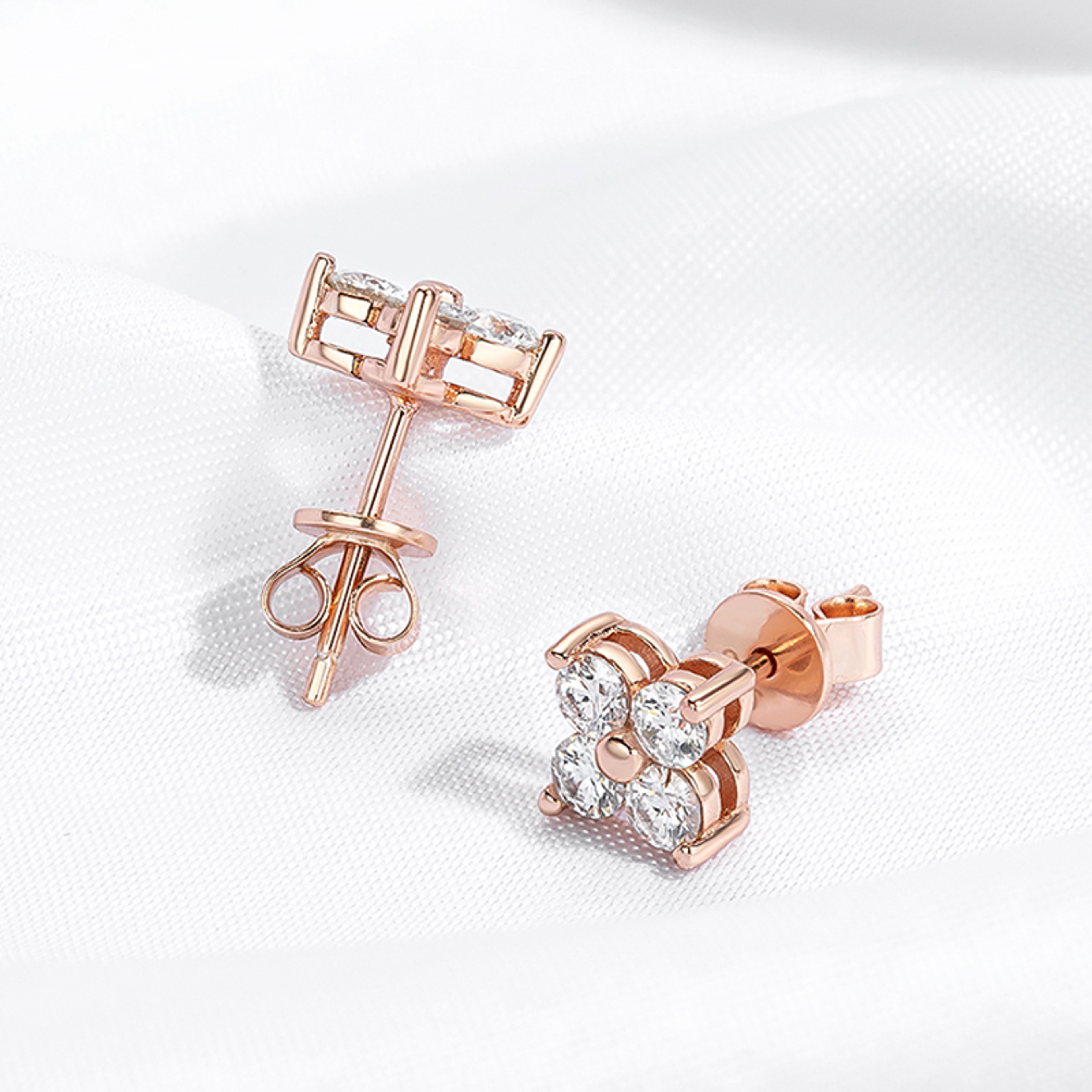 Radiant 08CTTW Moissanite Stud Earrings In S925 Sterling Silver 2