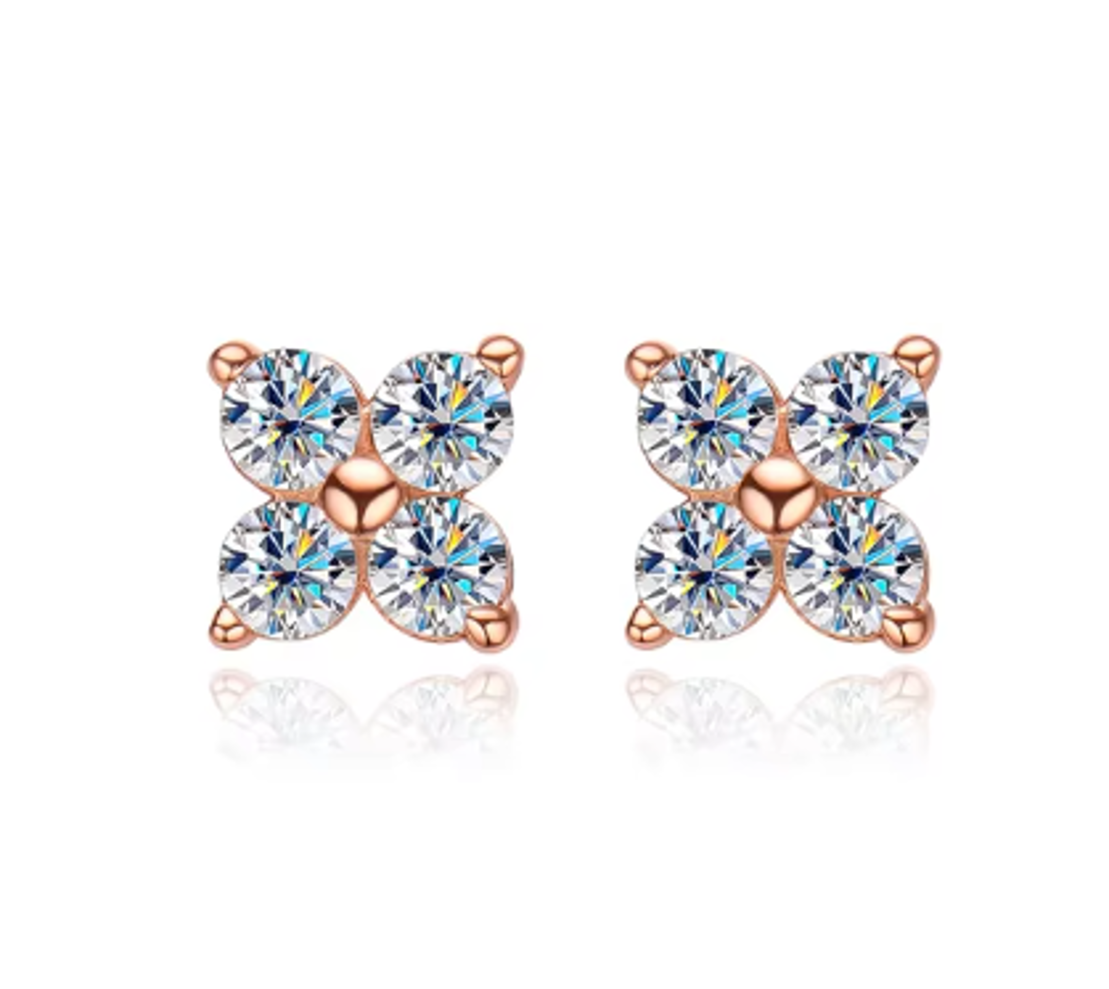 Radiant 08CTTW Moissanite Stud Earrings In S925 Sterling Silver 8