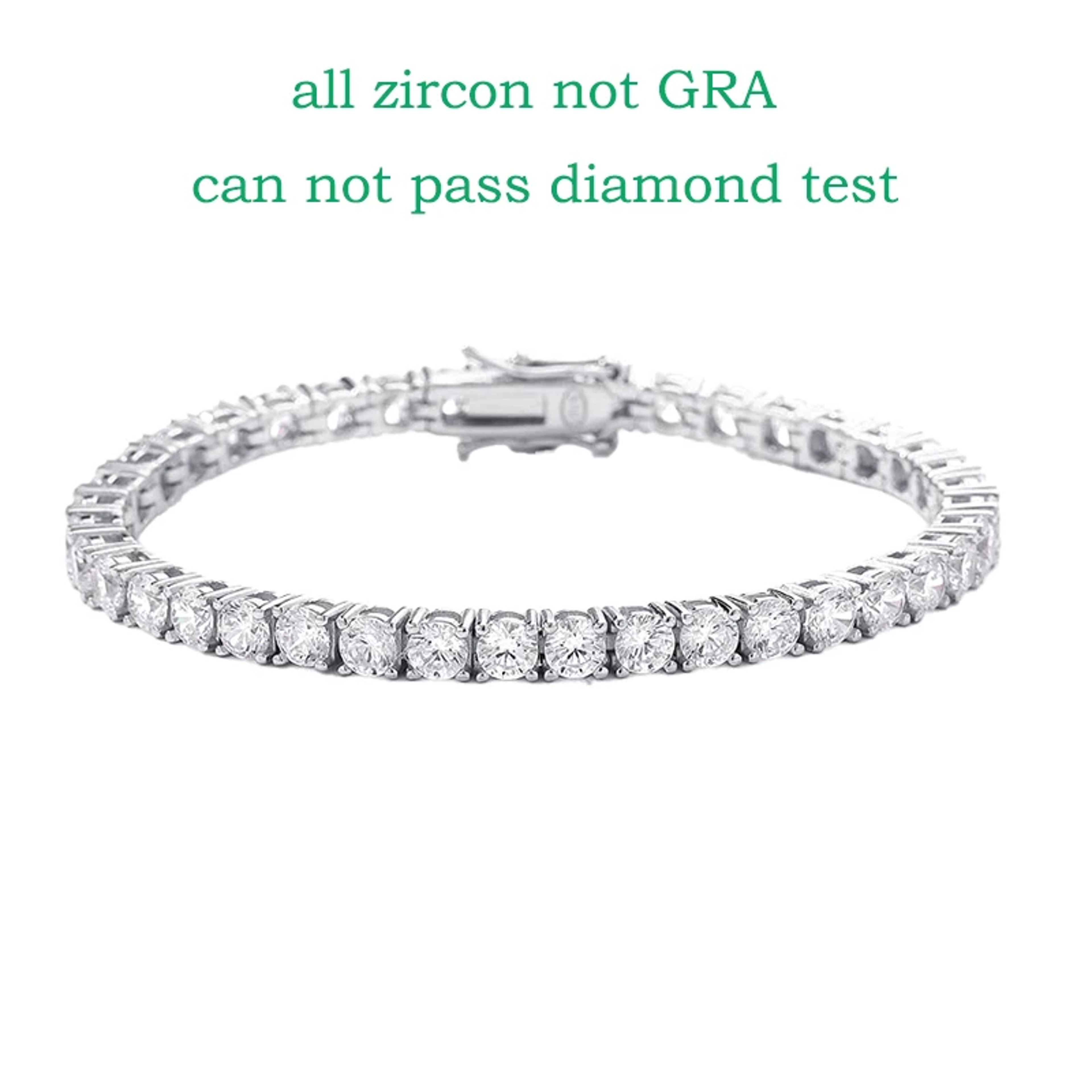 925 Sterling Silver Moissanite Tennis Bracelet With 18K White Gold Plating 7