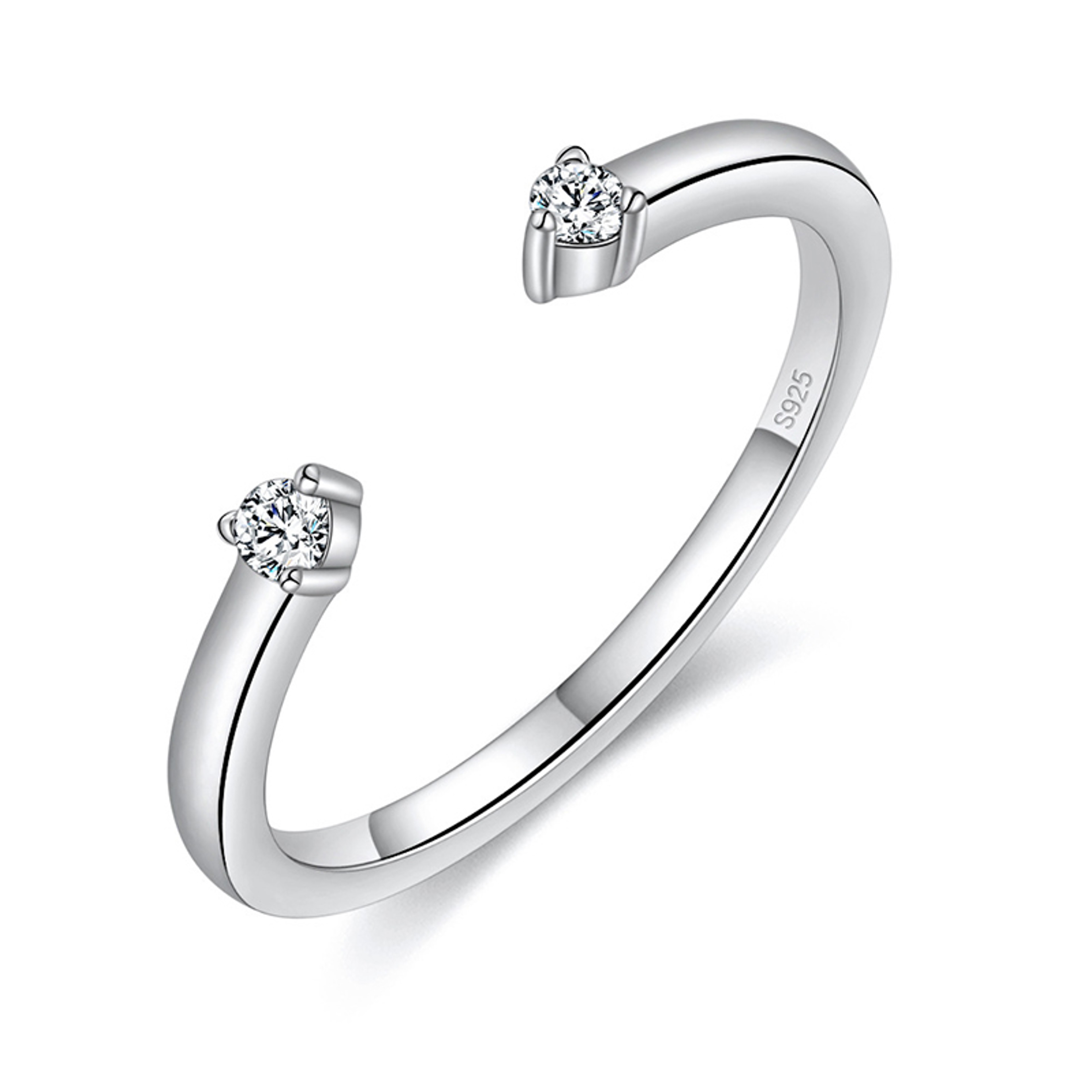 Radiant Adjustable Moissanite Wedding Band In 925 Sterling Silver 7