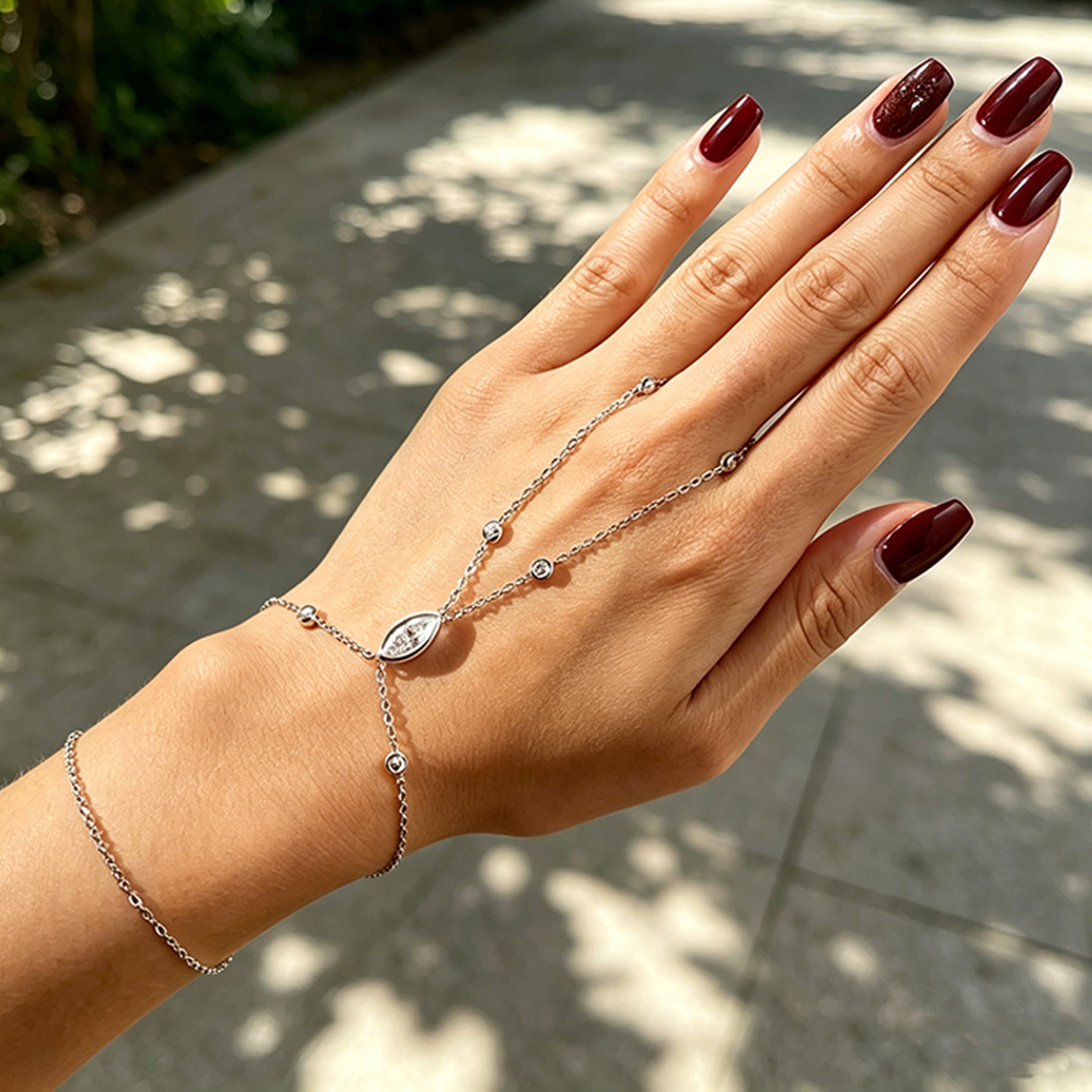 Marquise Bubble Moissanite Bracelet Adjustable S925 Sterling Silver Jewelry 6