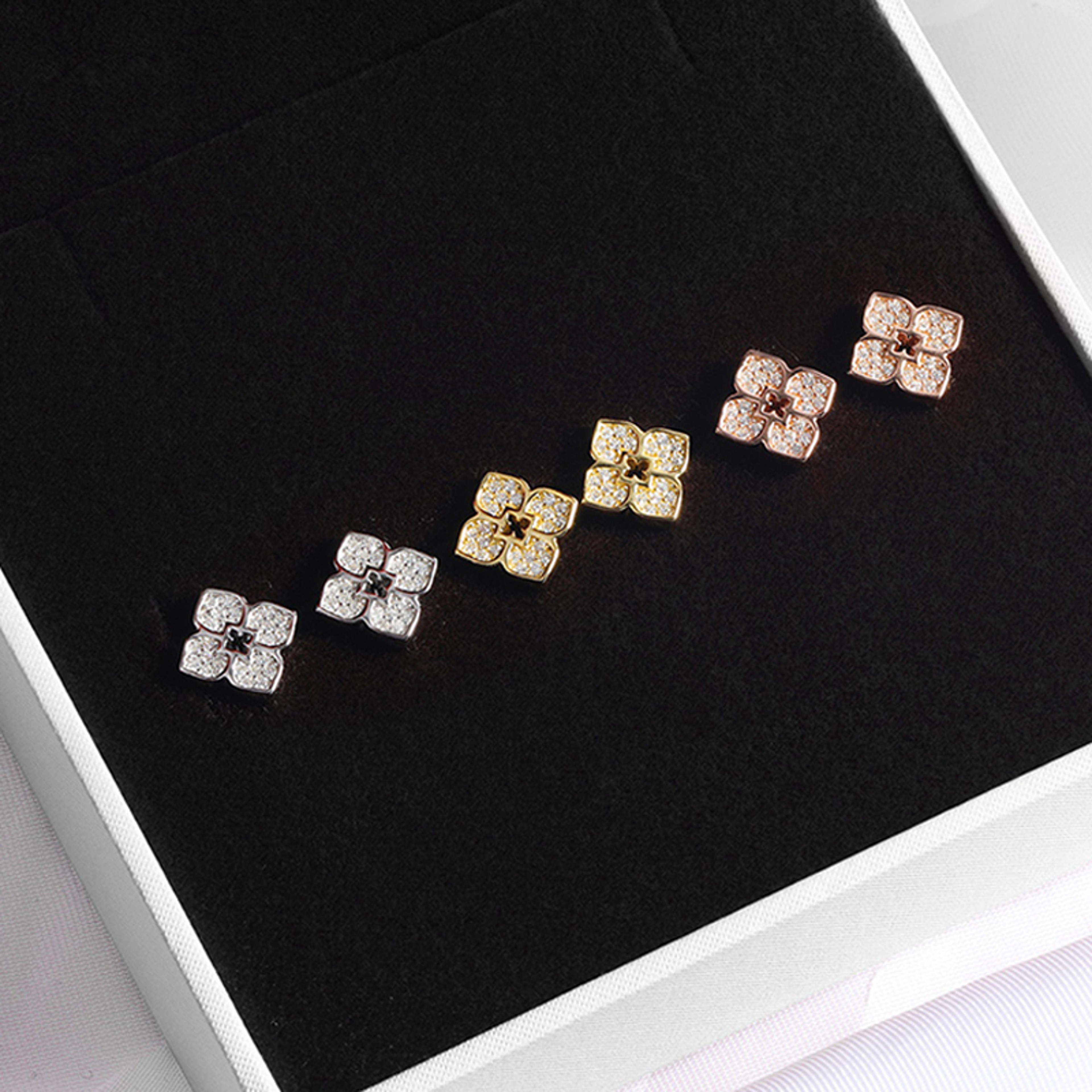 Radiant Bloom Moissanite Flower Stud Earrings In 925 Sterling Silver 2