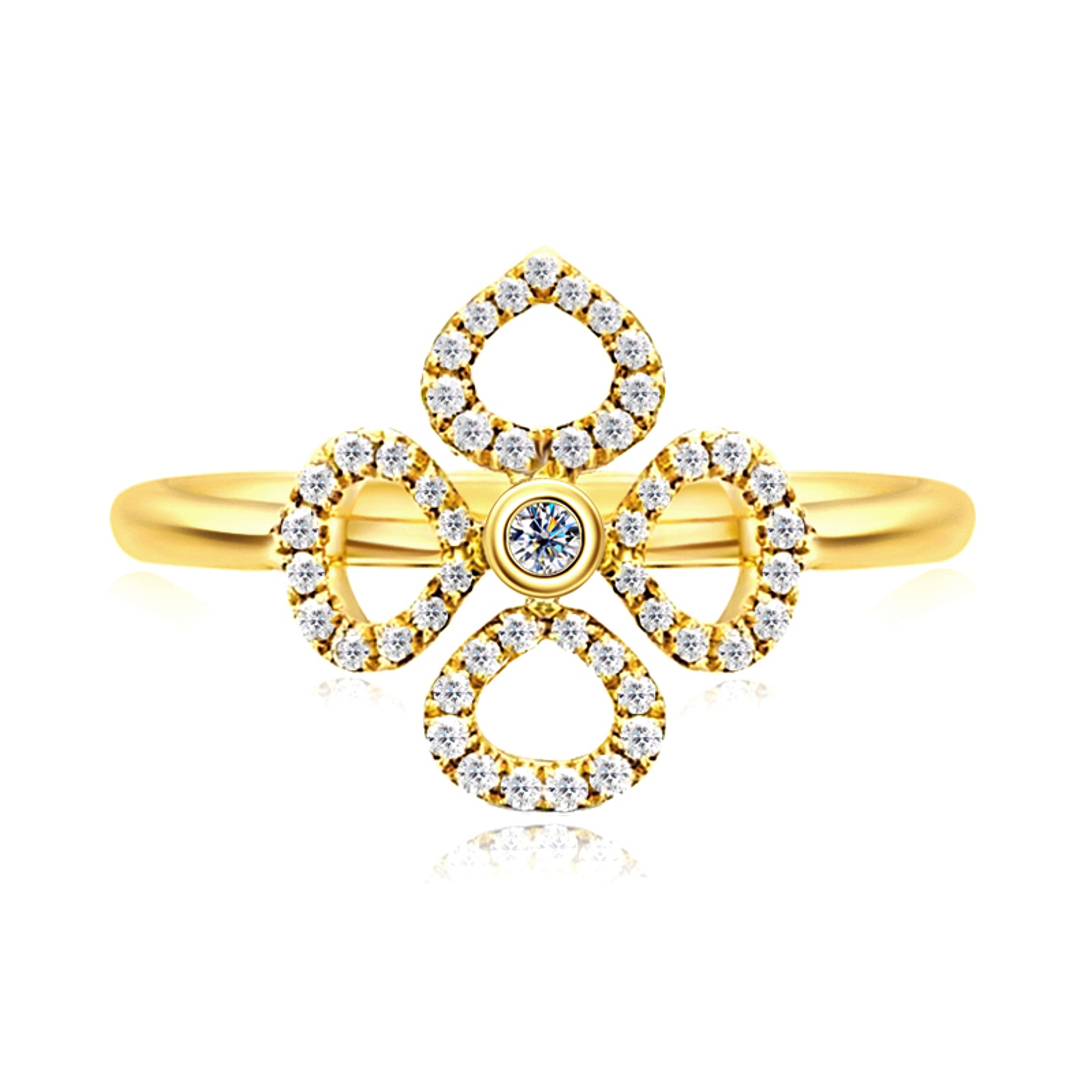 18K Gold Plated Moissanite Flower Ring in 925 Sterling Silver – view 8