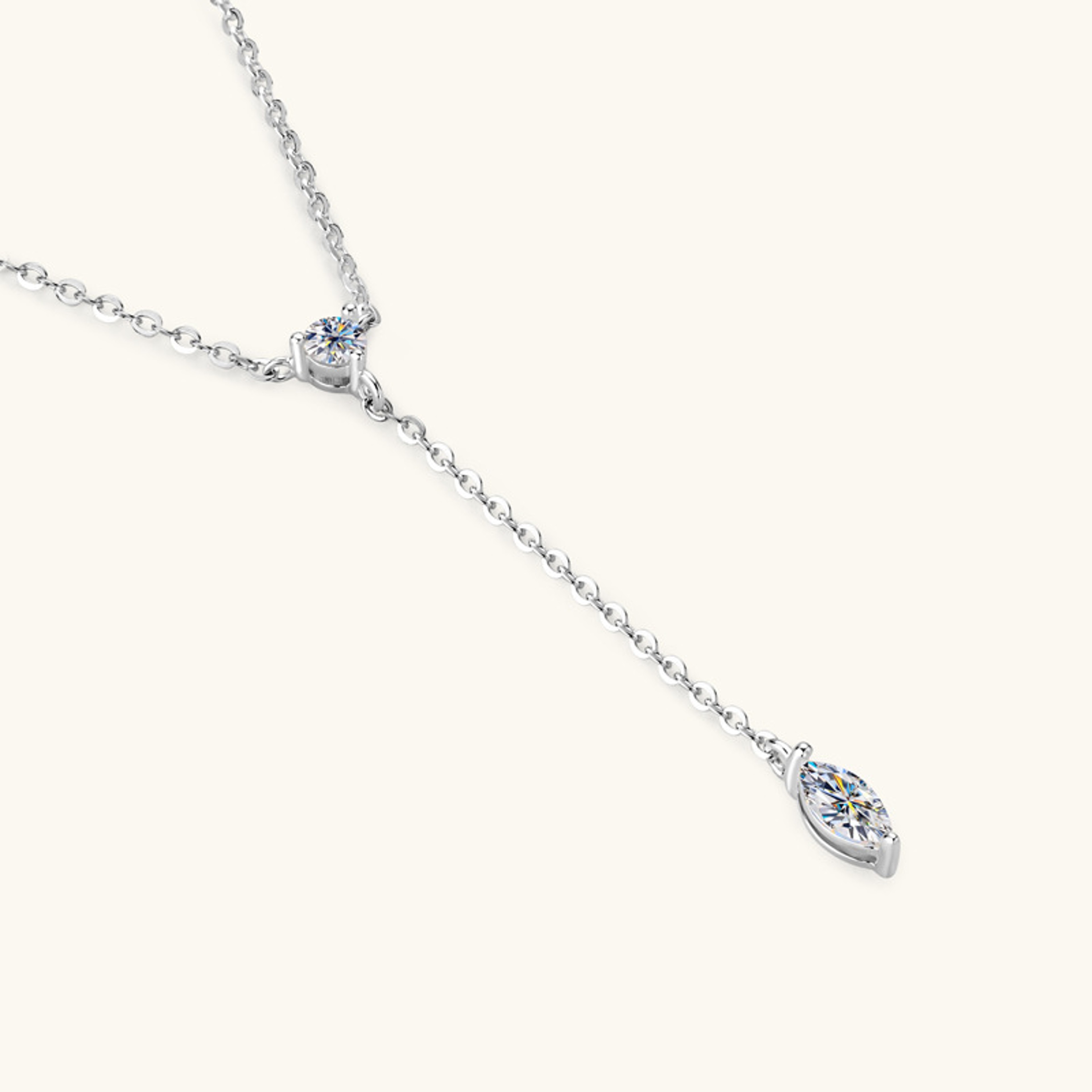 Marquise Moissanite Y Drop Necklace 925 Sterling Silver D Color Pendant 2
