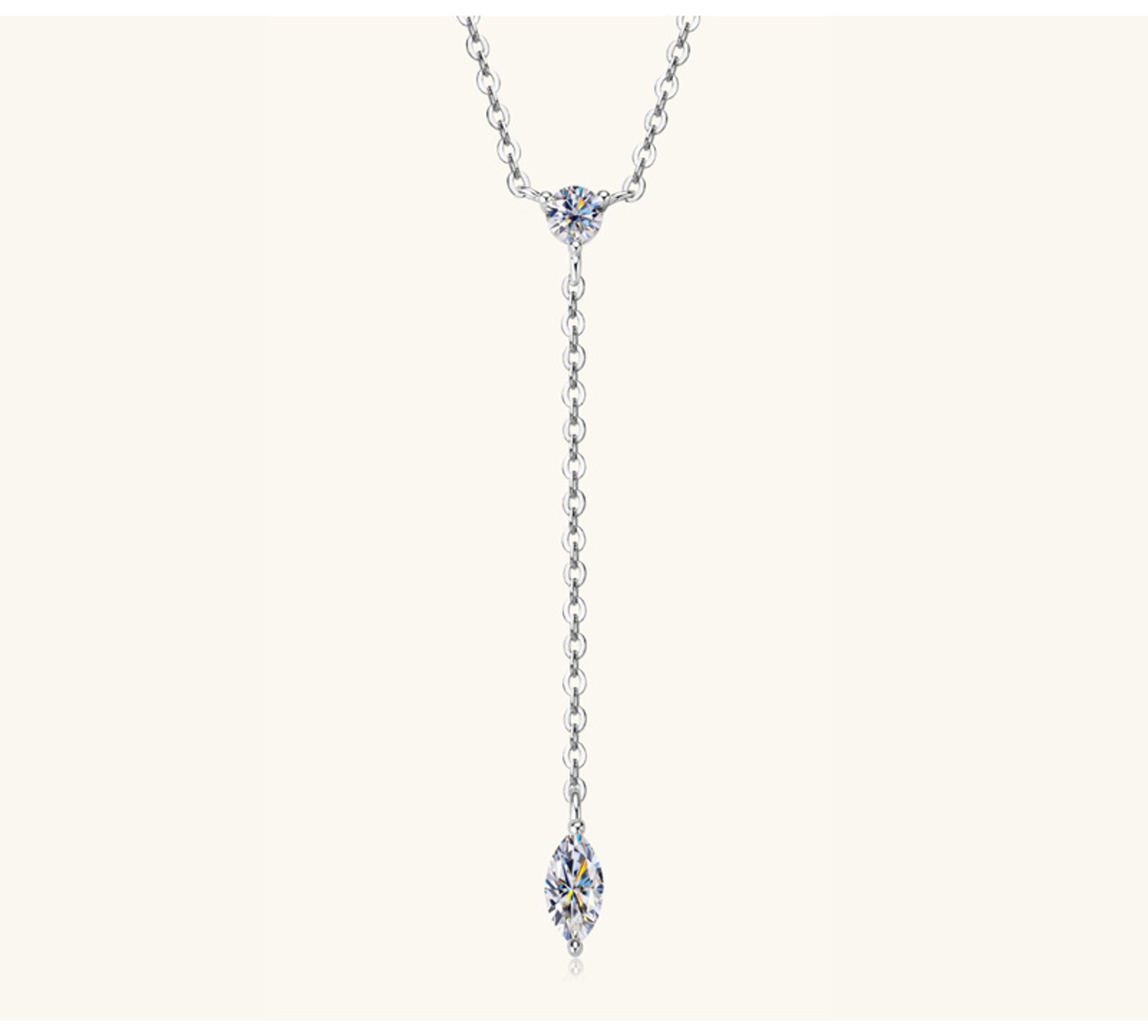 Marquise Moissanite Y Drop Necklace 925 Sterling Silver D Color Pendant 7