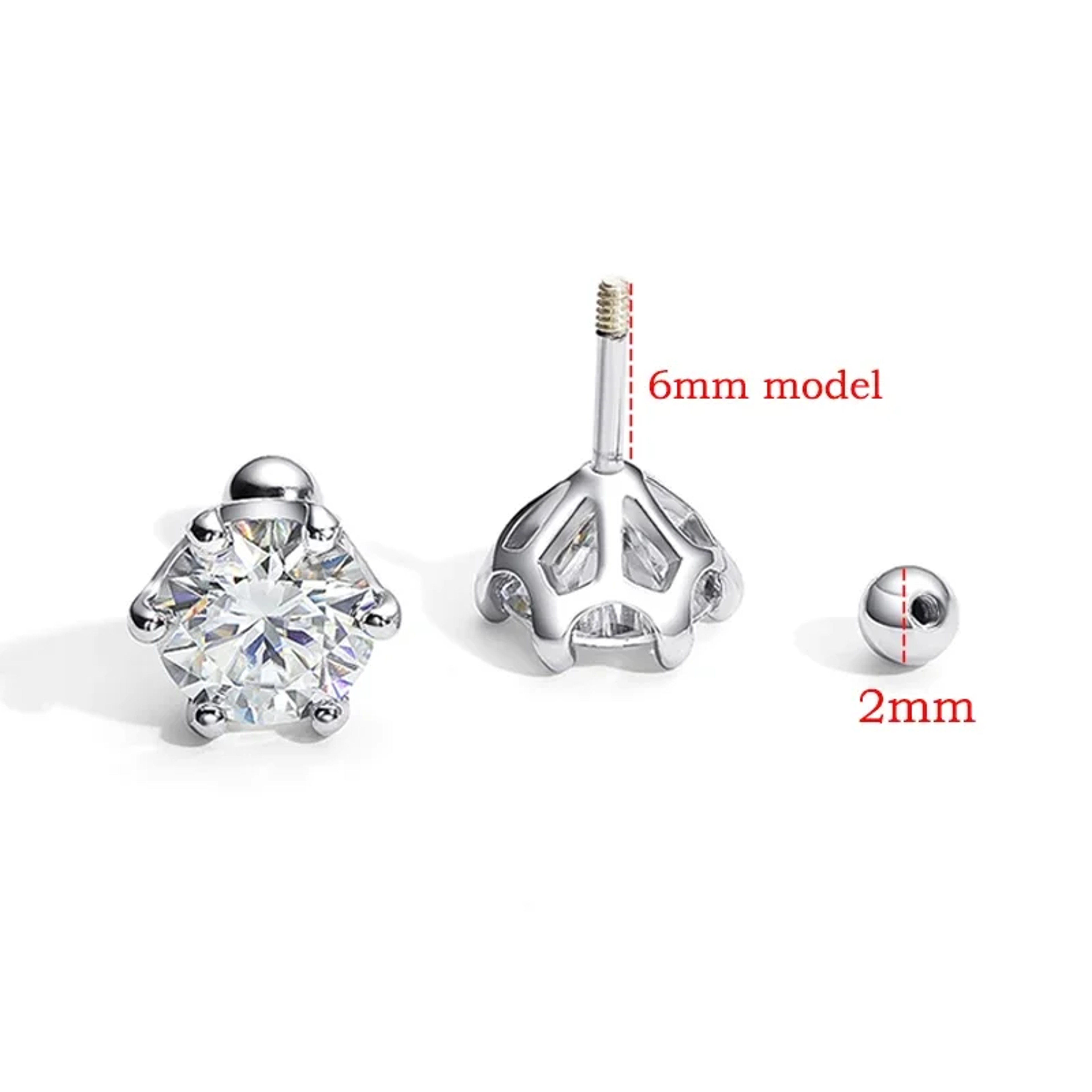 Radiant D Color Moissanite Stud Earrings In 925 Sterling Silver With Secure Screw Back 5