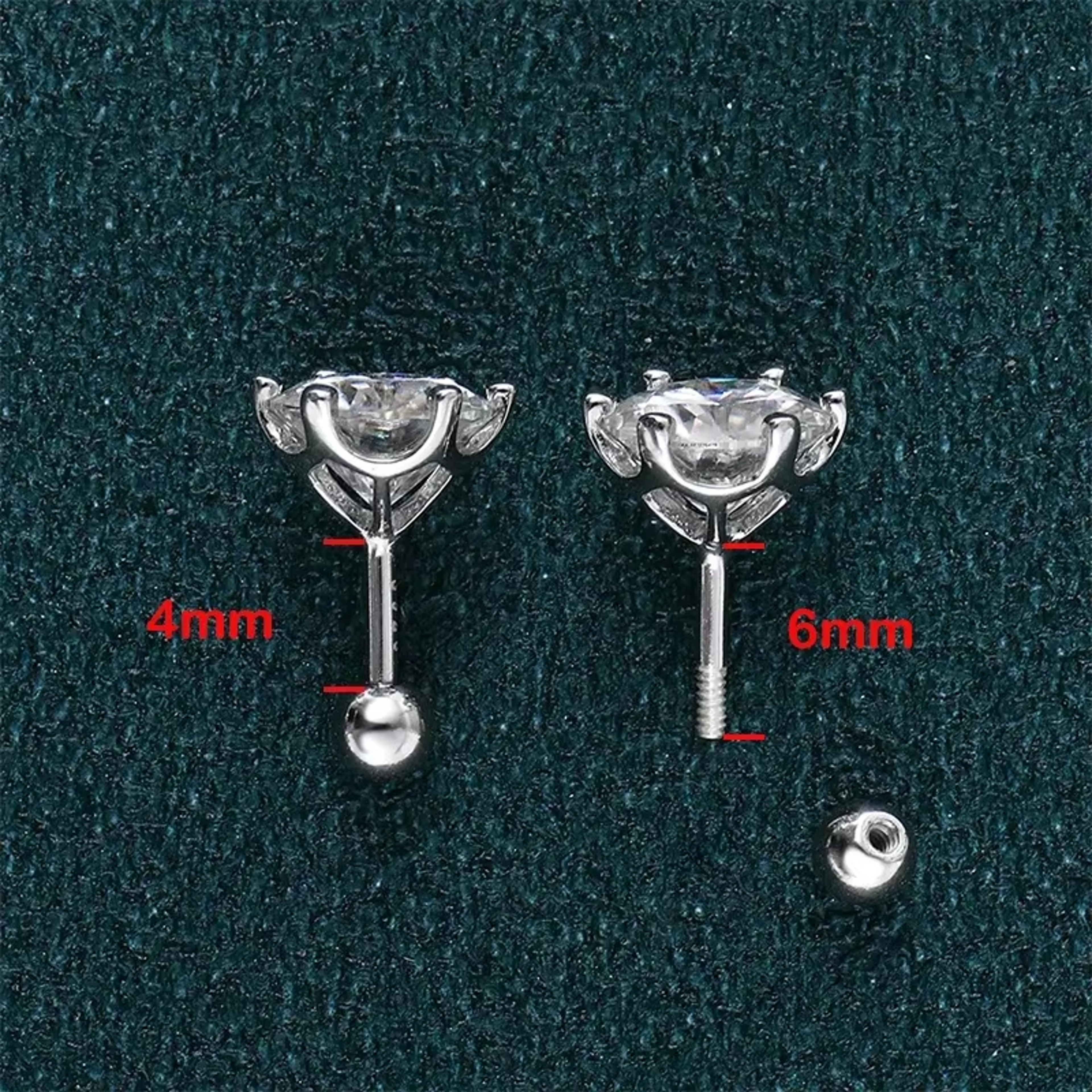 Radiant D Color Moissanite Stud Earrings In 925 Sterling Silver With Secure Screw Back 7
