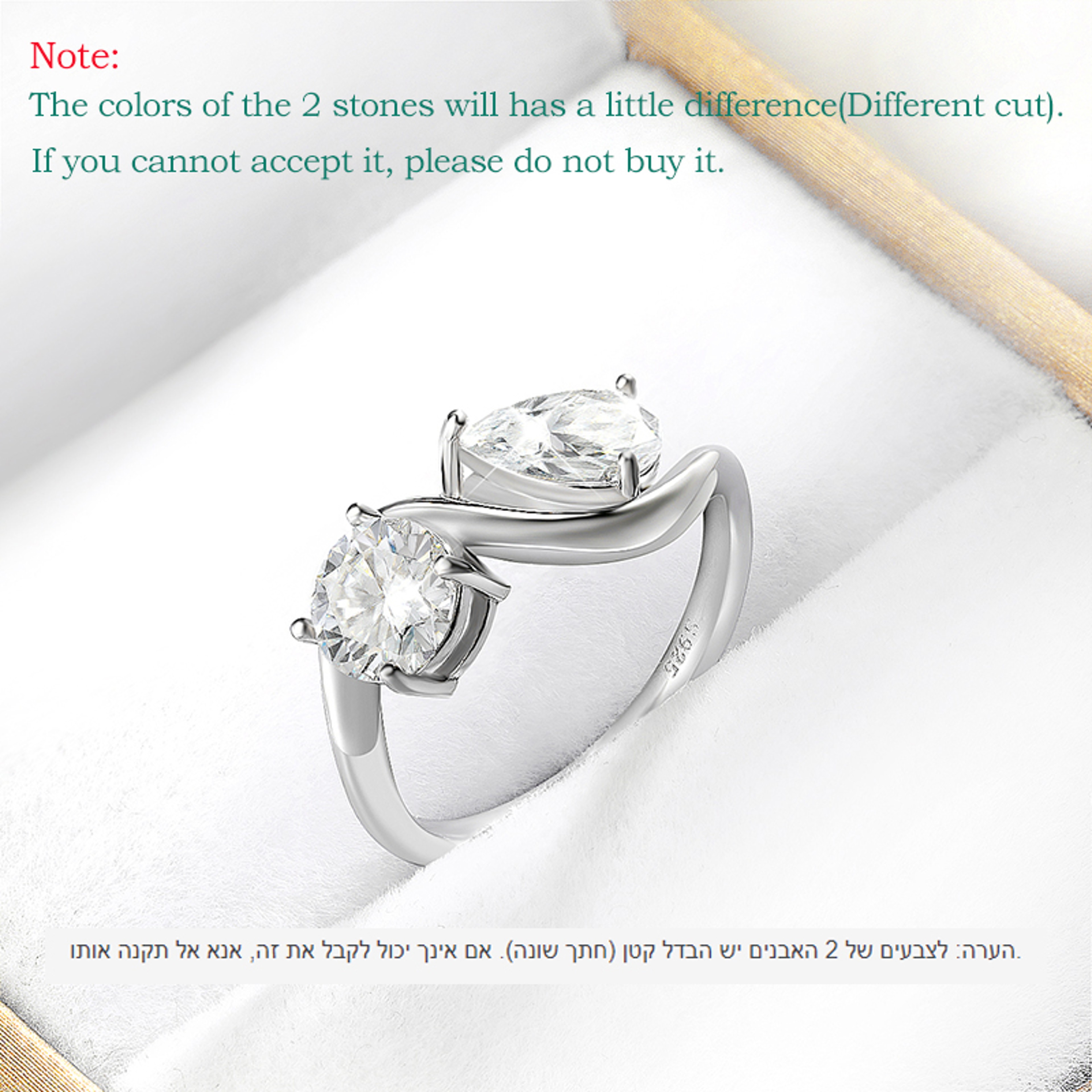 Moissanite Engagement Ring For Women 925 Sterling Silver Gold Plated Bridal Ring 4