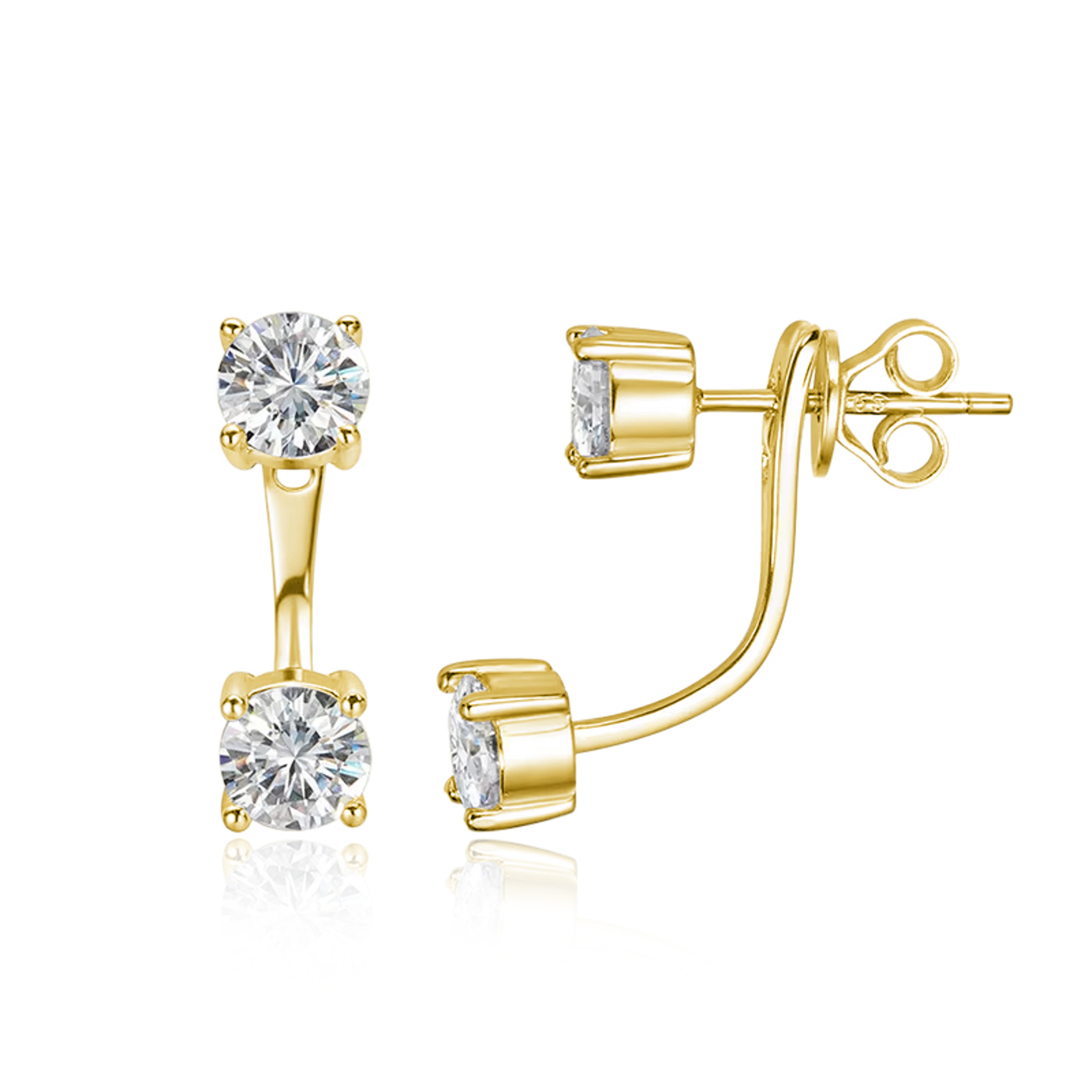 D Color Moissanite Stud Earrings In 925 Sterling Silver 0