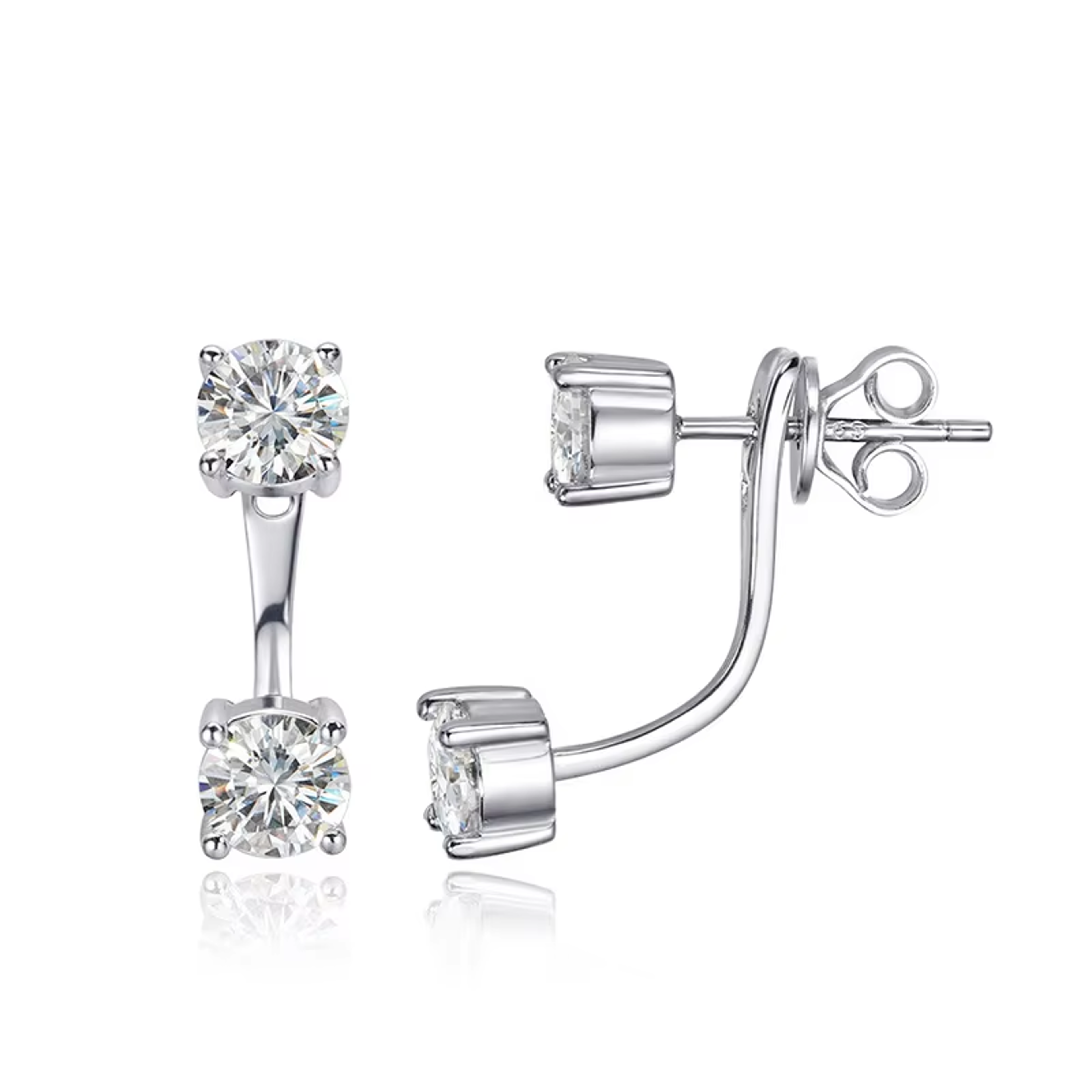 D Color Moissanite Stud Earrings In 925 Sterling Silver 7
