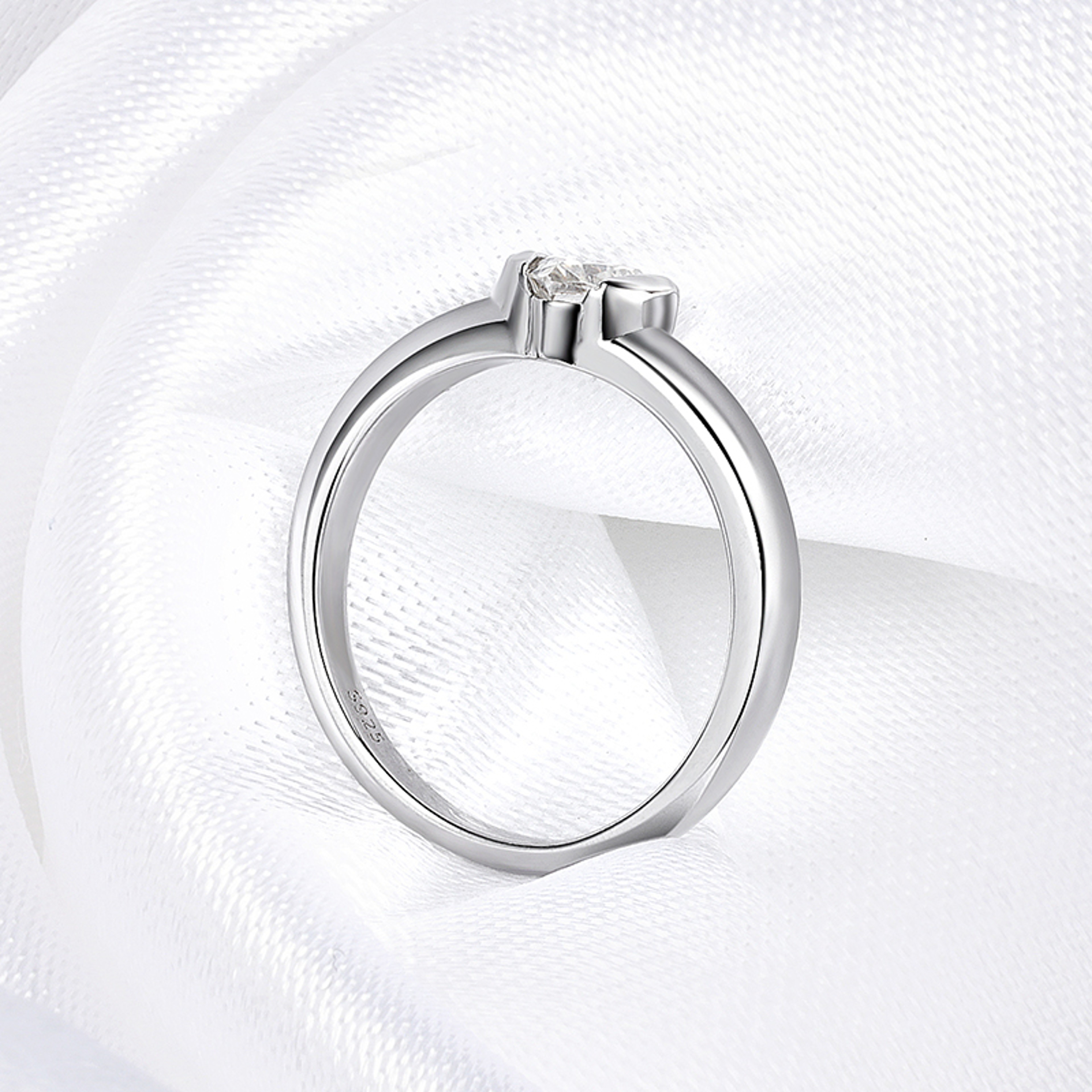 Heart Cut Moissanite Engagement Ring In 925 Sterling Silver 4