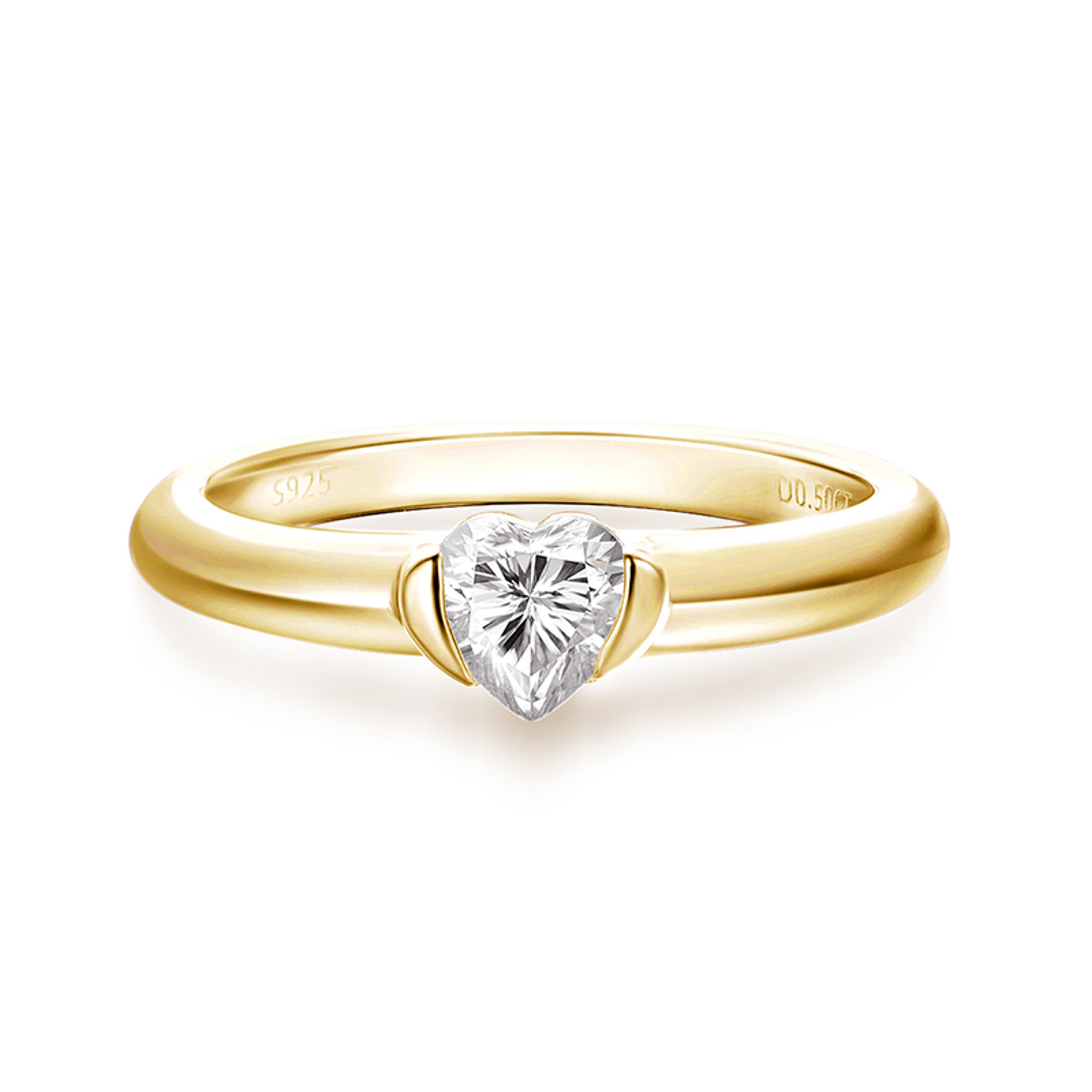 Heart Cut Moissanite Engagement Ring In 925 Sterling Silver 8