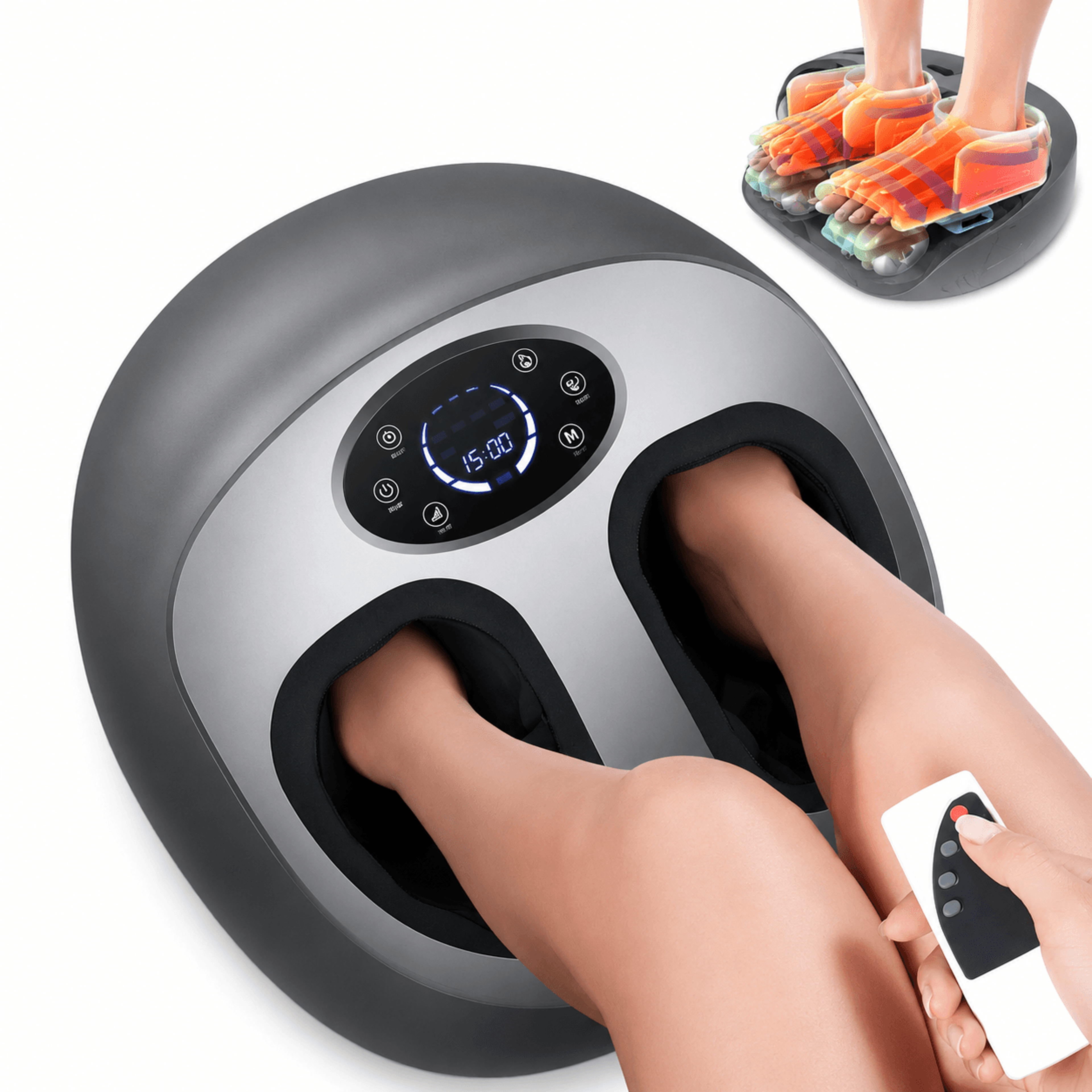 Smart 6D Air Compression Heated Foot Massager With Remote Control 0