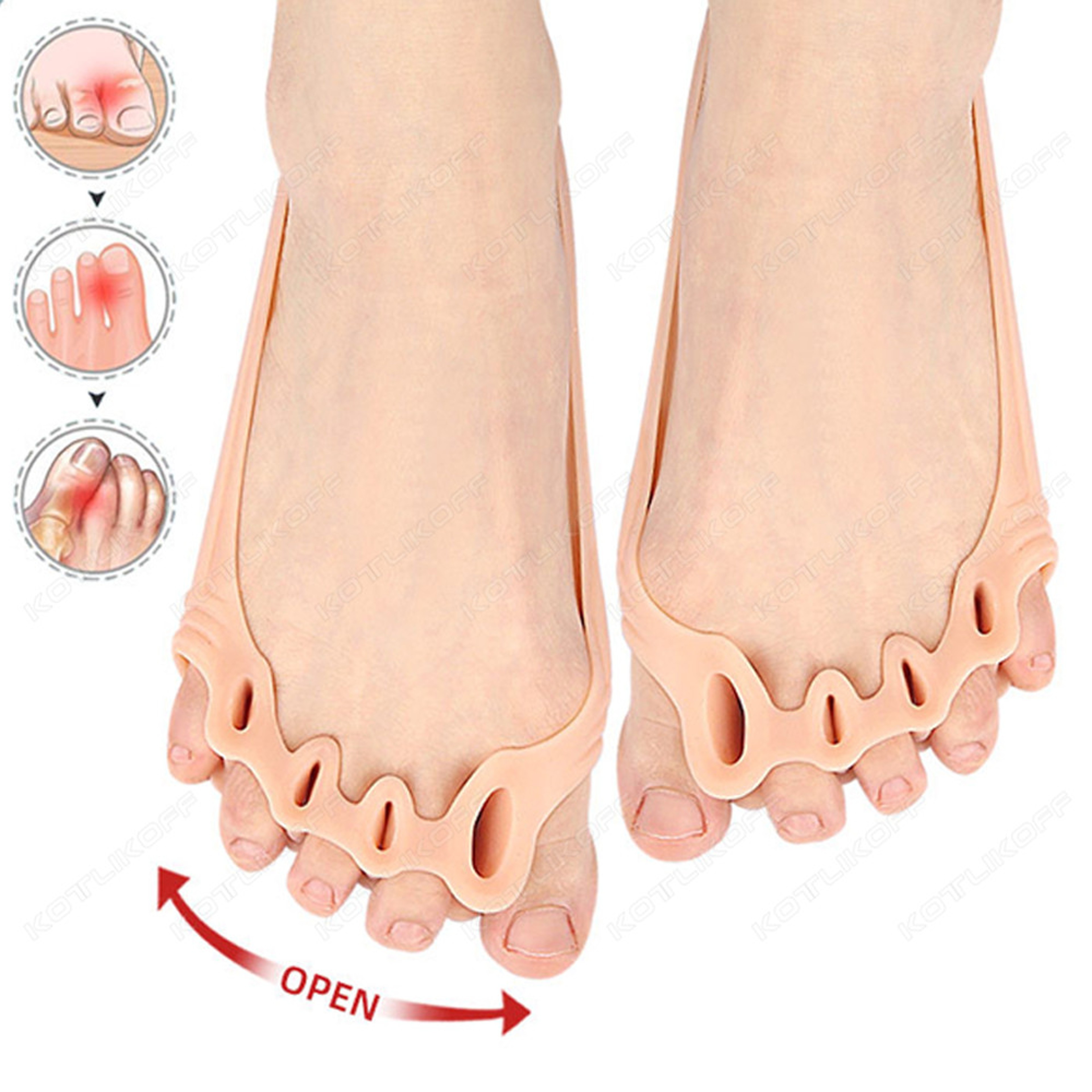 5 Hole Toe Separator Forefoot Pad For Toe Alignment And Bunion Relief 0